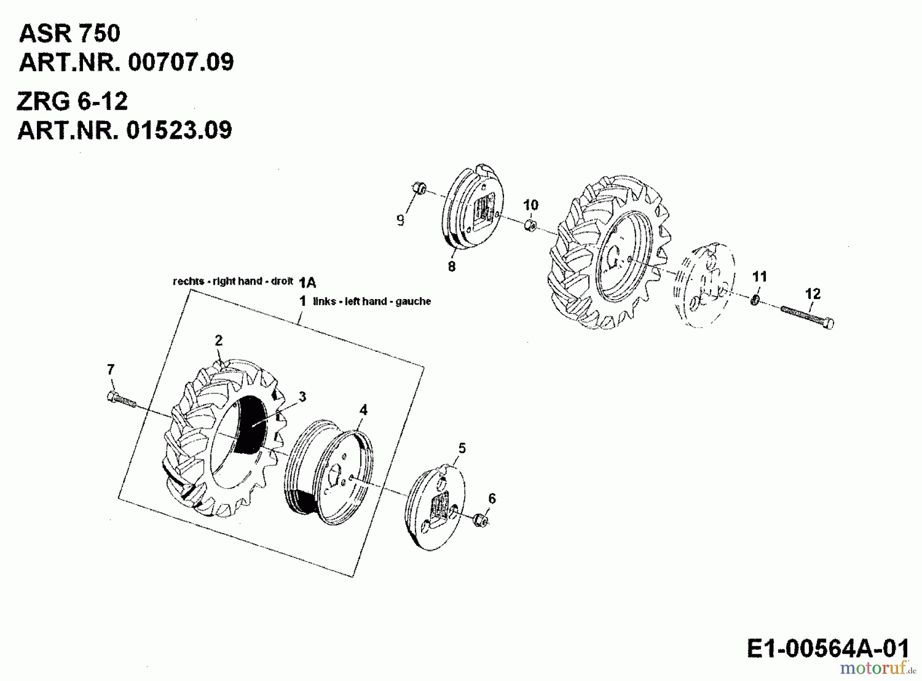  MTD Zubehör Zubehör Einachser Radgewichte ZRG 6-12 für 650 D, 750 01523.09  (1994) Radgewichte, Räder