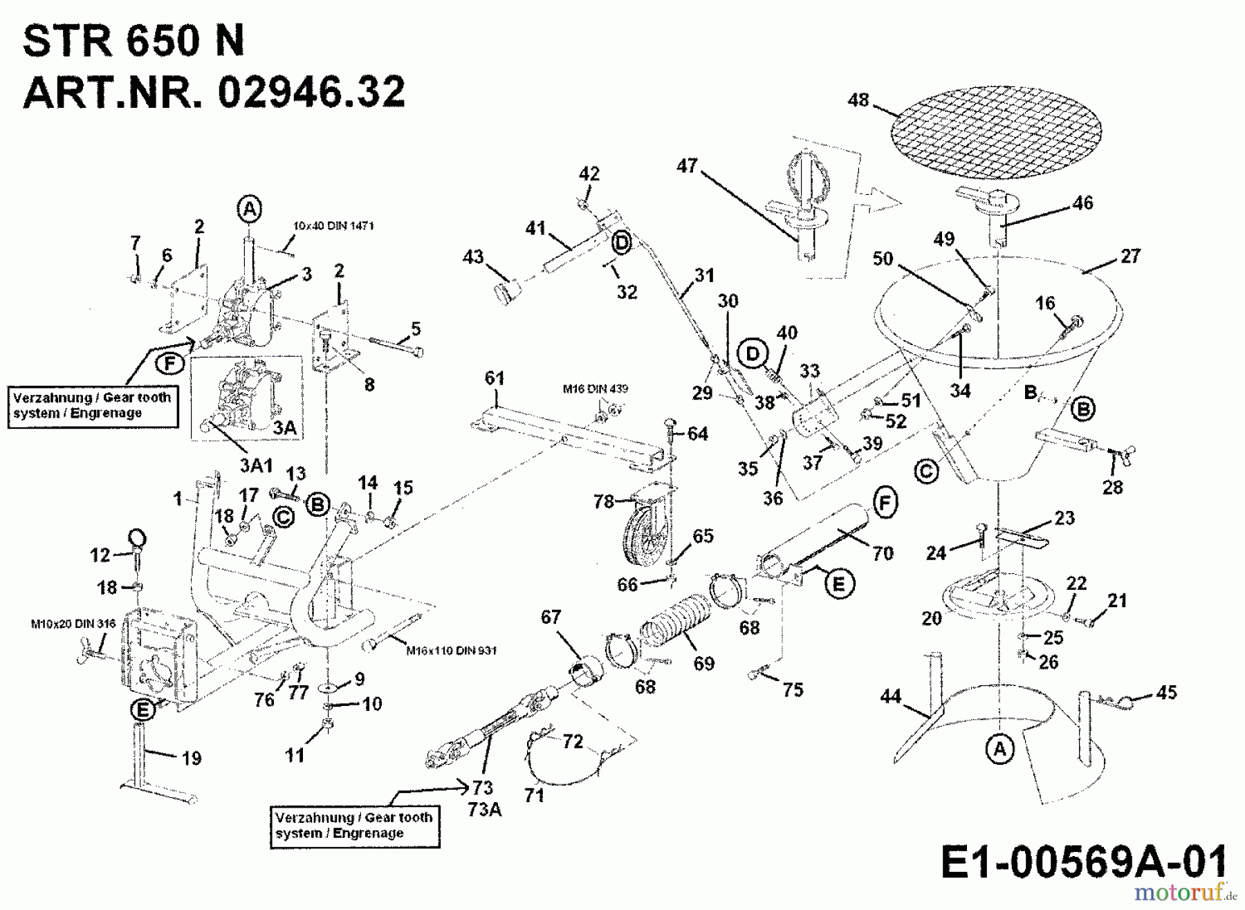 MTD Zubehör Zubehör Einachser Rührstab RMS 650 für STR 650, STR 650 N 02946.31 (1992) Grundgerät