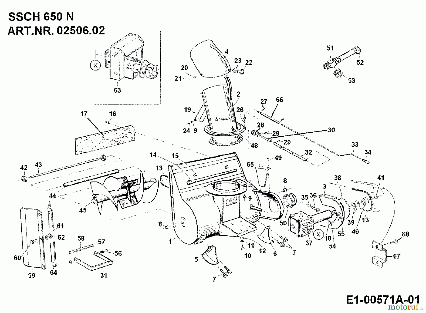 MTD Zubehör Zubehör Einachser Schneefräse SSCH 650 N für 550-750 02506.02 (1989) Grundgerät