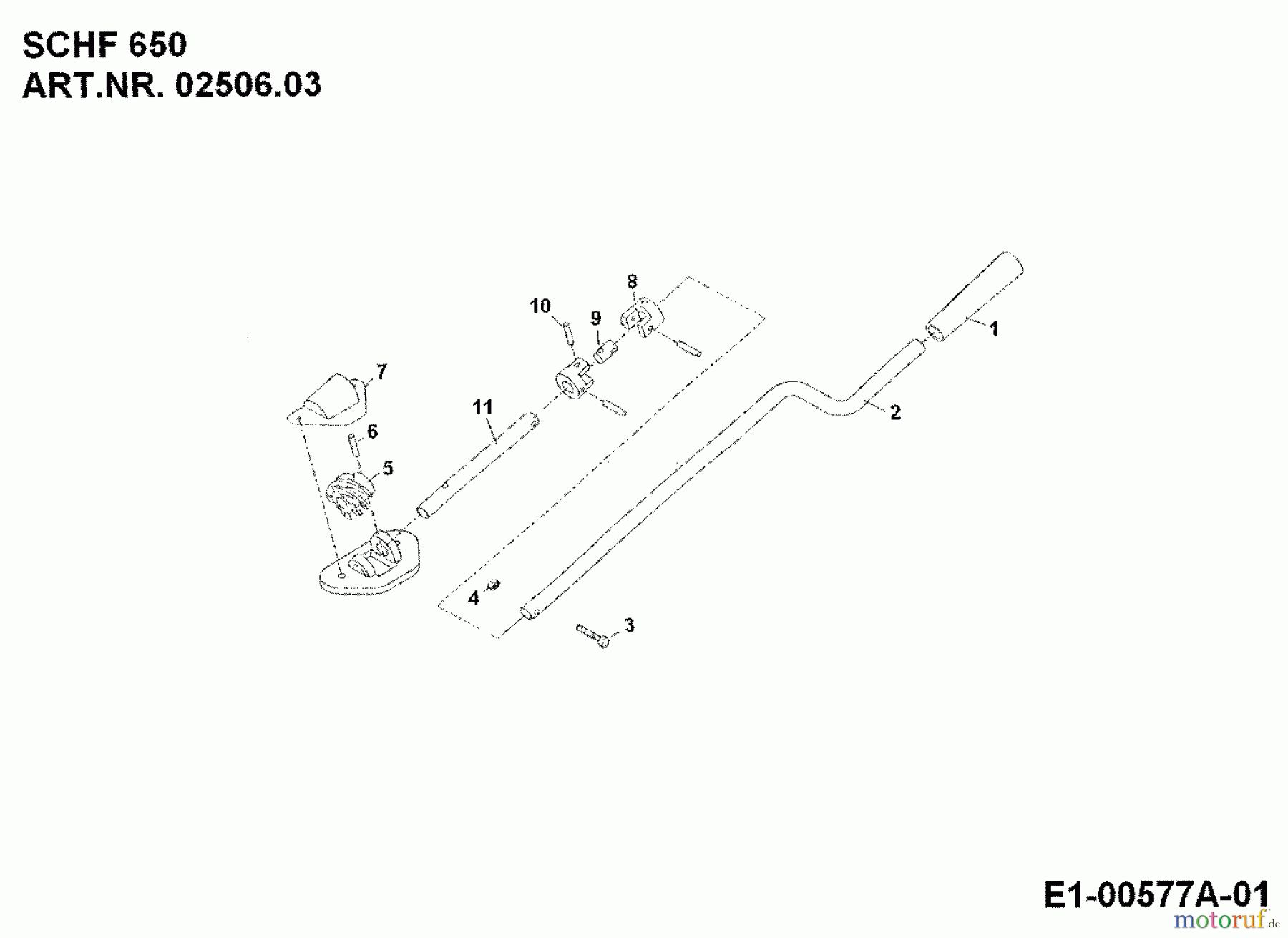 MTD Zubehör Zubehör Einachser Schneefräse SCHF 650 für 550-750 02506.03 (1995) Kurbel