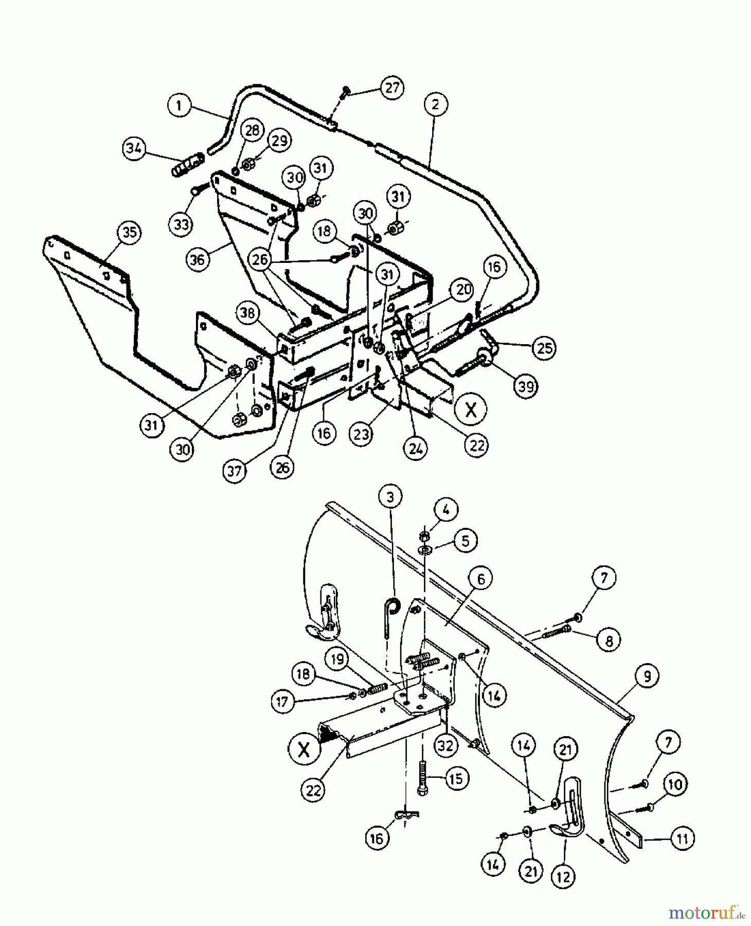 MTD Zubehör Zubehör Garten- und Rasentraktoren Räumschild für 600 Serie Kastenrahmen OEM-190-620 (2007) Grundgerät