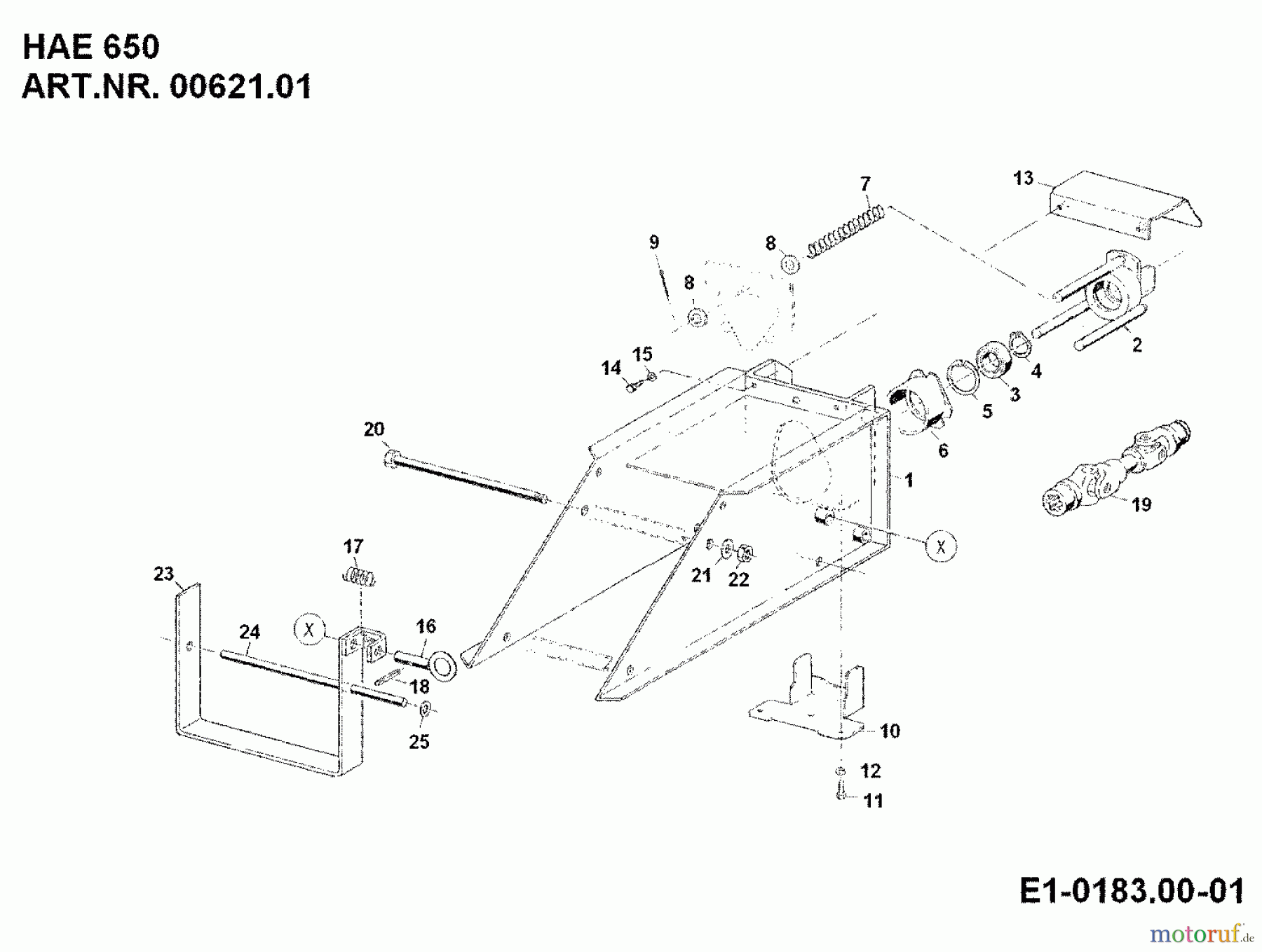 MTD Zubehör Zubehör Einachser Häcksler HAE 650 für 550-750 00621.01 (1992) Gelenkwelle