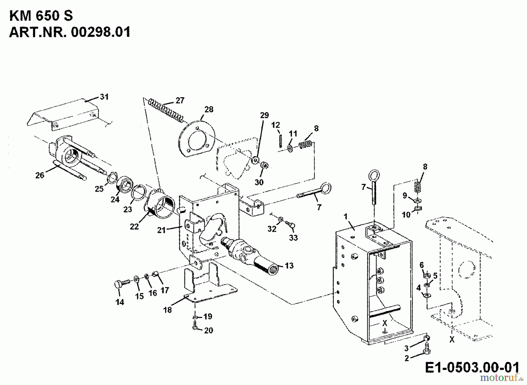 MTD Zubehör Zubehör Einachser Frontkehrmaschine KM 650 S für 550-750 00298.01 (1994) Adapter, Gelenkwelle