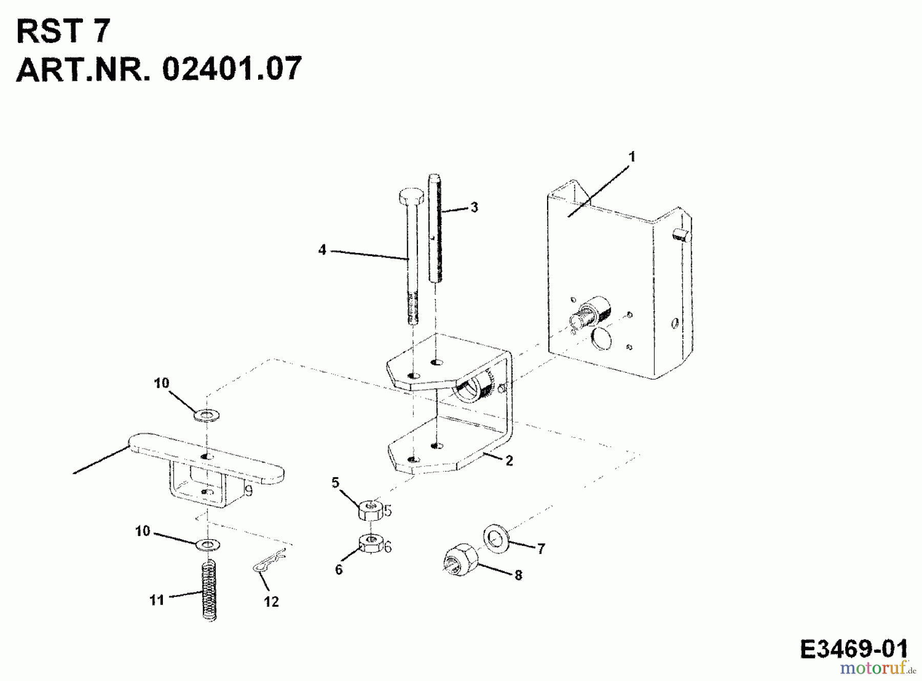 MTD Zubehör Zubehör Einachser Räumschildträger RST 7 für 550-750 02401.07 (1992) Grundgerät