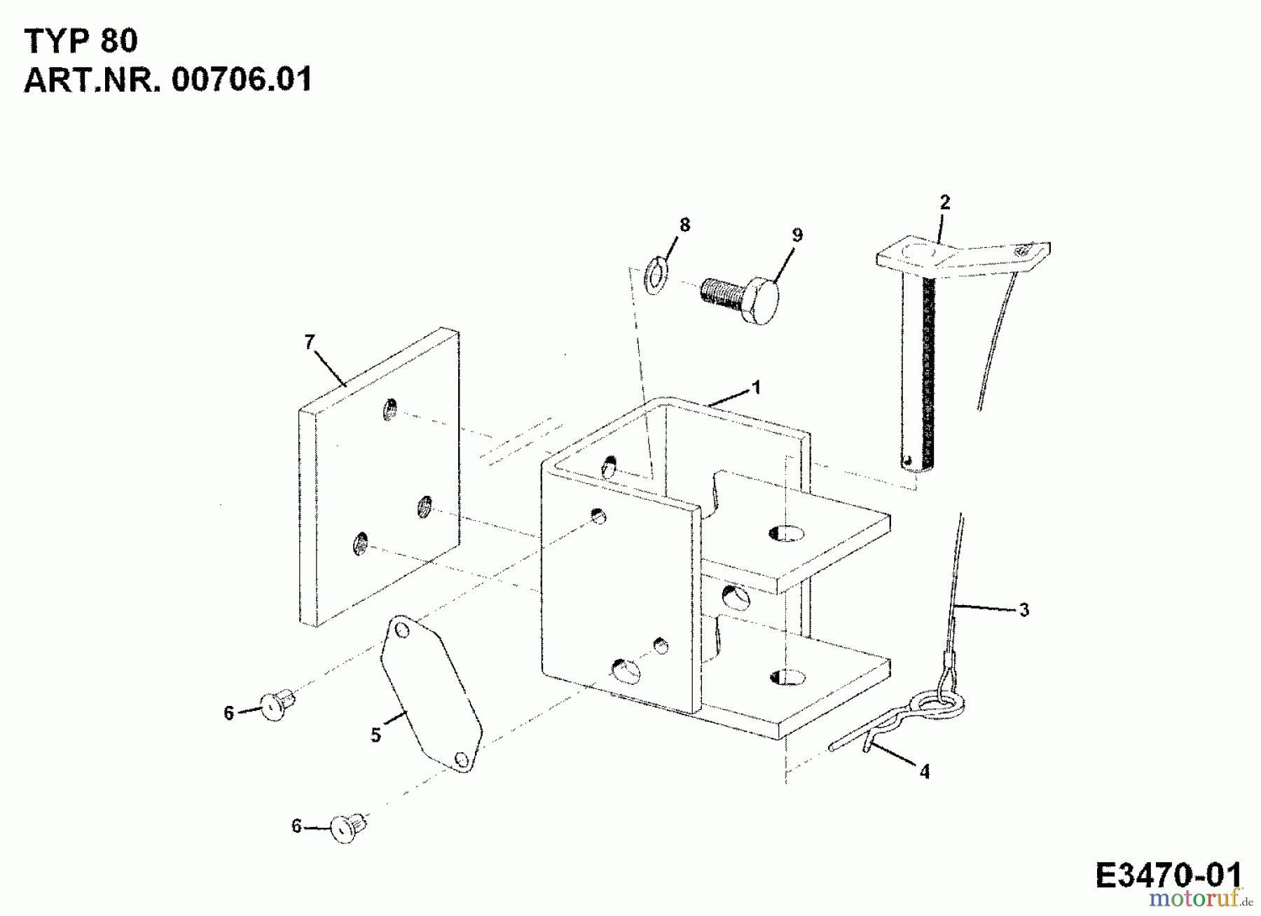 MTD Zubehör Zubehör Einachser Anhängekupplung TYP 80 00706.01 (1994) Grundgerät