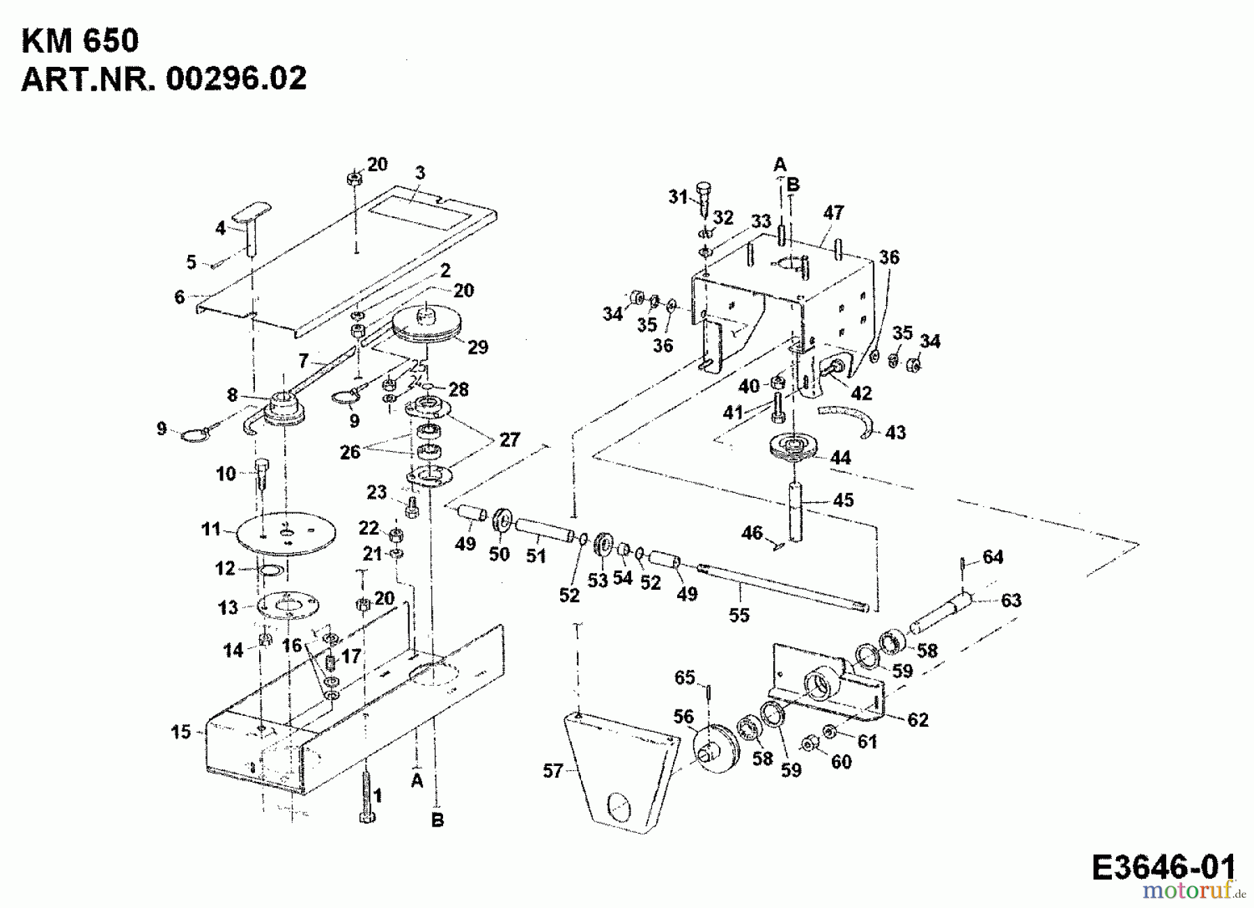 MTD Zubehör Zubehör Einachser Frontkehrmaschine KM 650 für 550-750 00296.02 (1989) Kehrwalzenantrieb