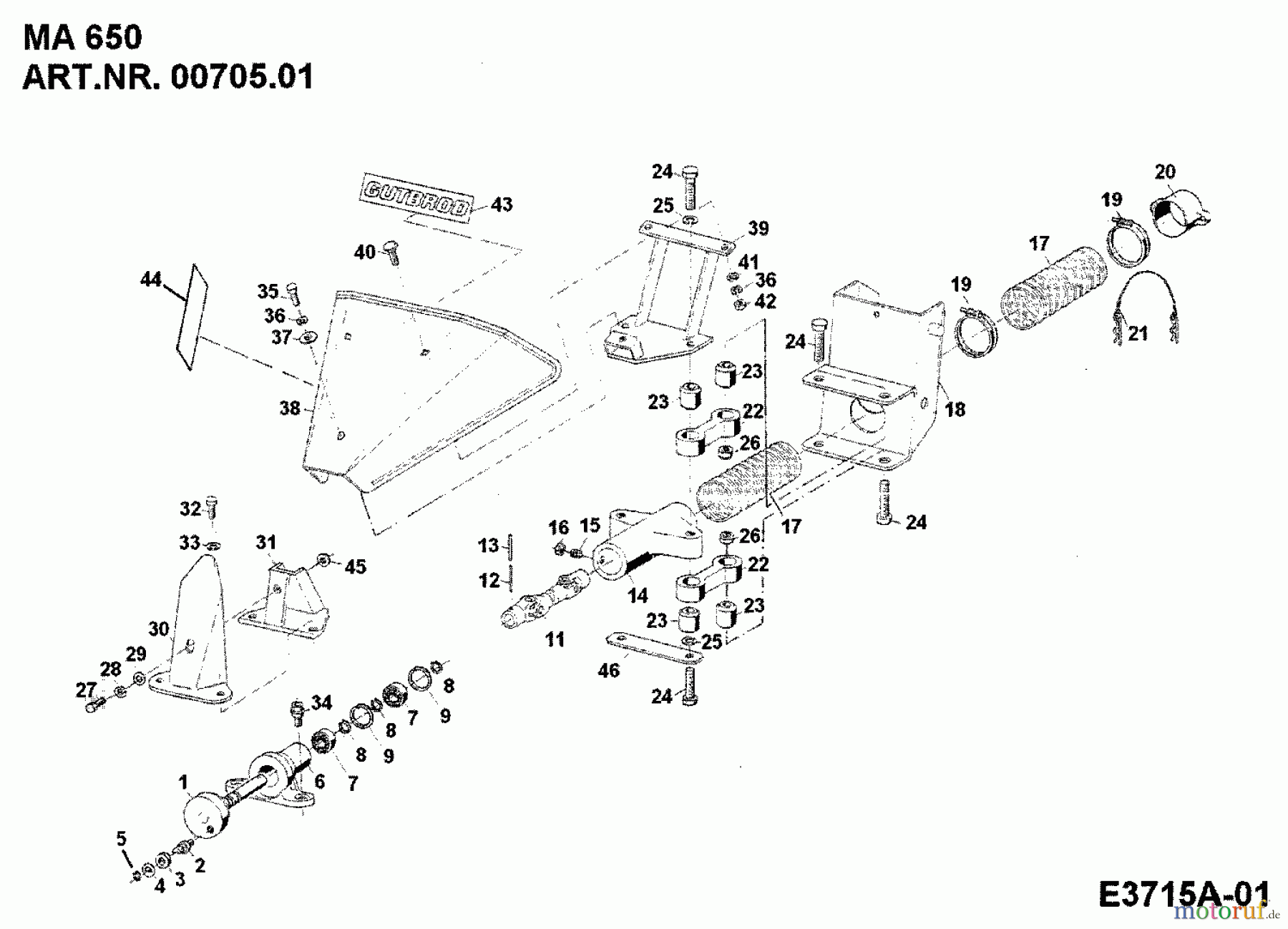 MTD Zubehör Zubehör Einachser Mähermittelantrieb MA 650 für 550-750 00705.01 (1989) Grundgerät