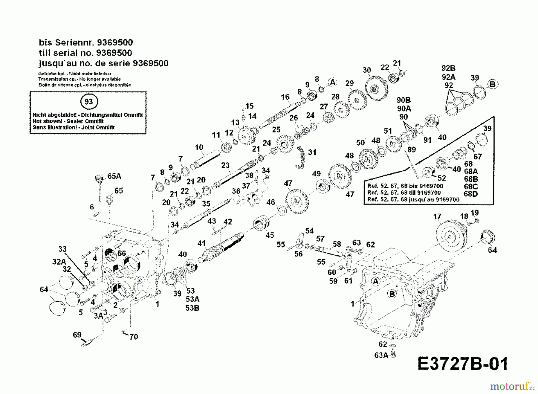 Cub Cadet Einachser TWT 650 00026.06 (1997) Getriebe