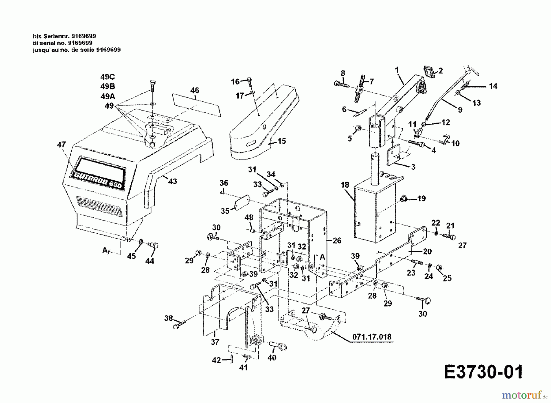 Cub Cadet Einachser TWT 650 00026.06 (1997) Motorhaube, Unterholm