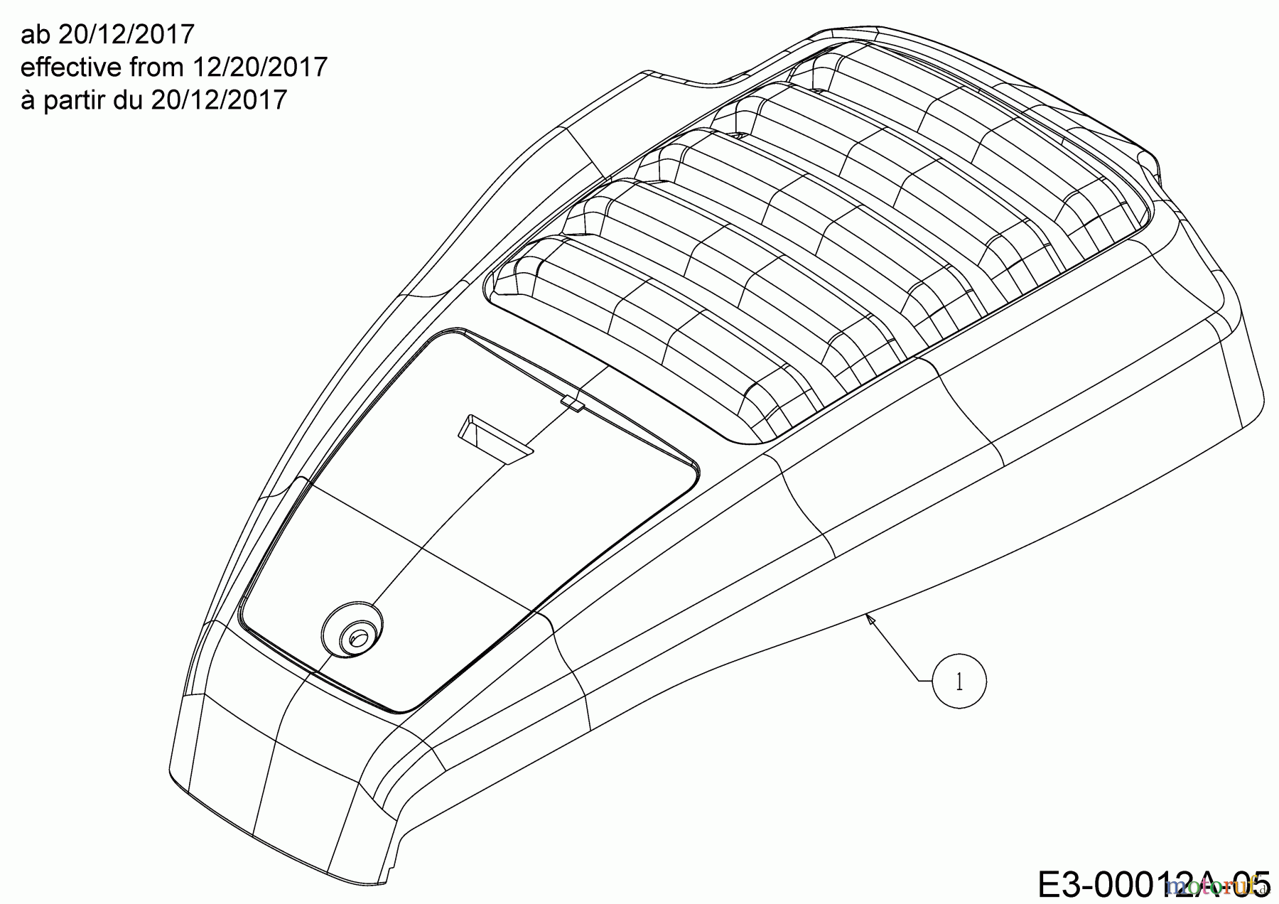 Cub Cadet Motormäher mit Antrieb LM3 DR53ES 12BCPVS7603 (2018) Motorhaube ab 20/12/2017