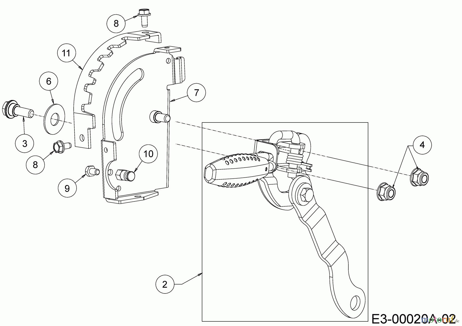 Cub Cadet Motormäher mit Antrieb XM2 ER53 12AQZAEQ603 (2018) Höhenverstellhebel, Raste