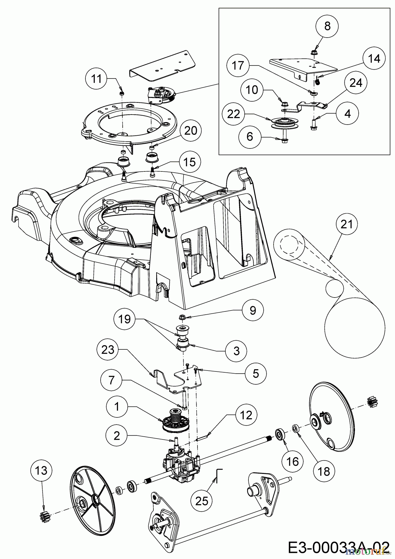  Cub Cadet Motormäher mit Antrieb XM2 DR46S 12ABYADQ603  (2018) Getriebe, Keilriemen, Variator