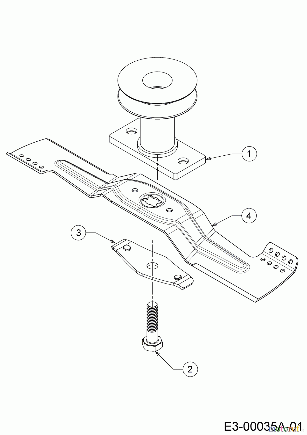  Cub Cadet Motormäher mit Antrieb XM2 DR46S 12ABYADQ603  (2018) Messer, Messeraufnahme