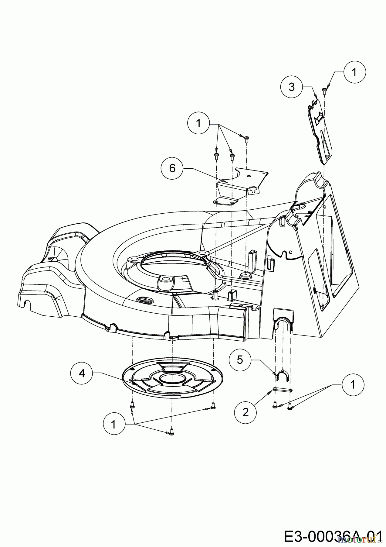 Cub Cadet Motormäher mit Antrieb XM2 ER53 12AQZAEQ603 (2018) Abdeckungen, Achslager hinten