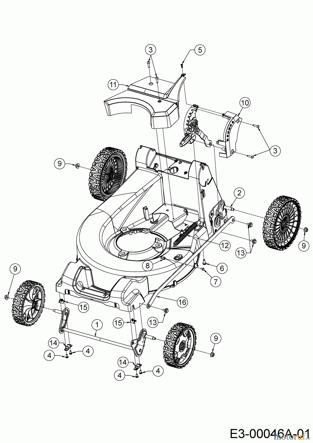  WOLF-Garten Expert Motormäher Expert 46 B P 11A-YA5E650  (2018) Höhenverstellung
