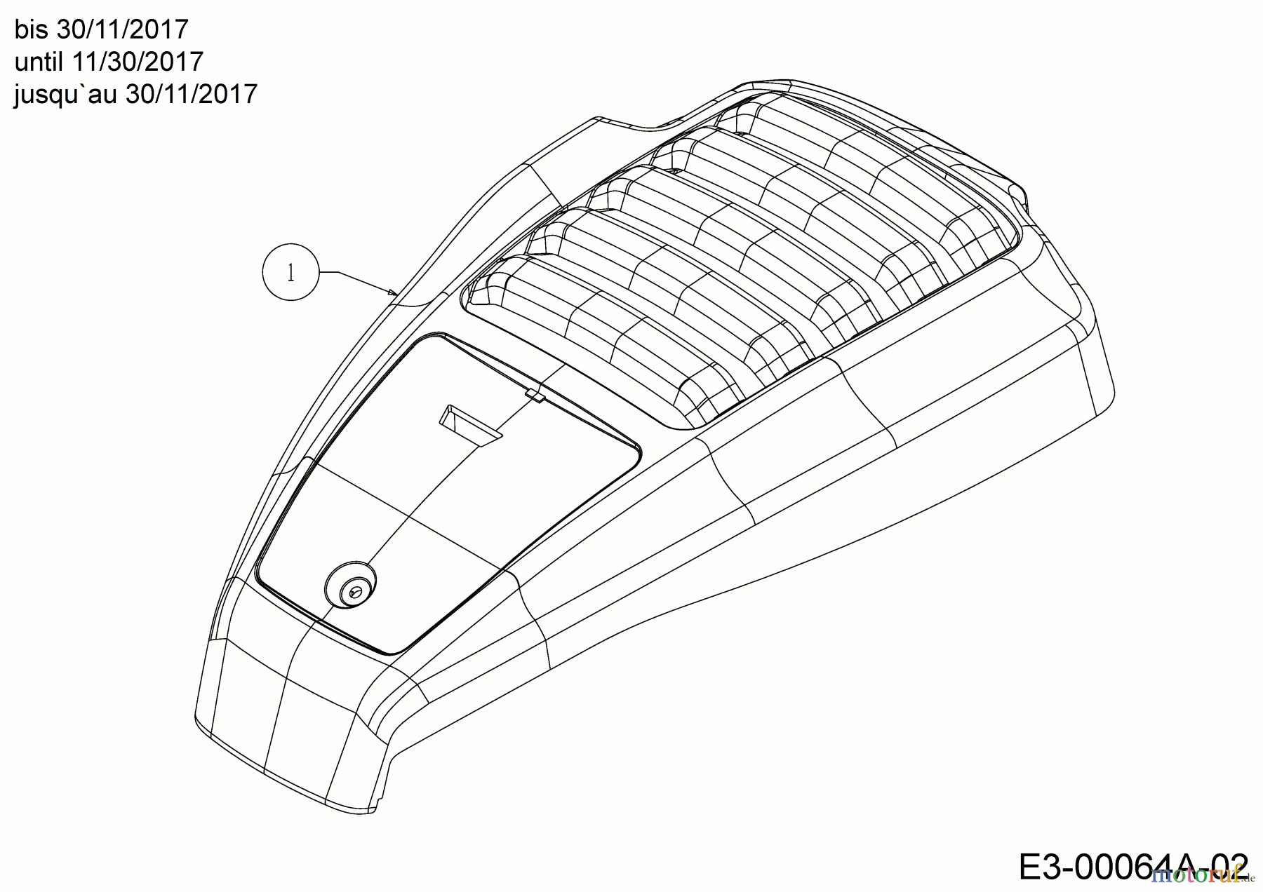 WOLF-Garten Expert Motormäher Expert 460 11B-TUKC650 (2018) Motorhaube M9A bis 30/11/2017