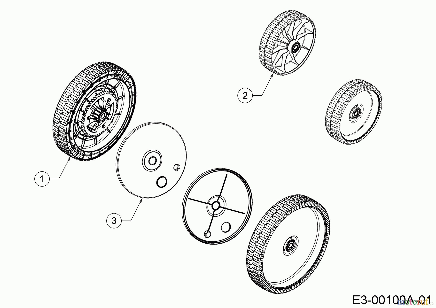  Wolf-Garten Motormäher mit Antrieb WA 460 AHW 12C-TV5E650  (2018) Radabdeckungen, Räder