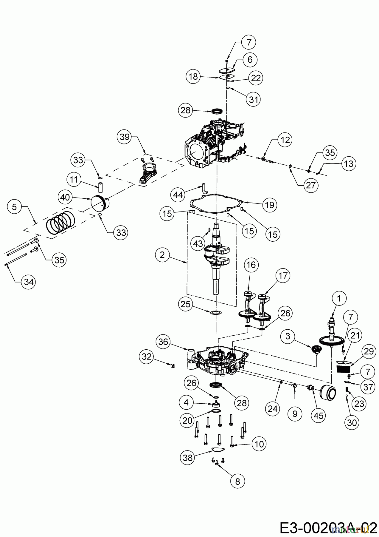 MTD-Motoren Vertikal 8X90KUA 752Z8X90KUA (2017) Kurbelwelle, Nockenwelle, Pleuel, Regler
