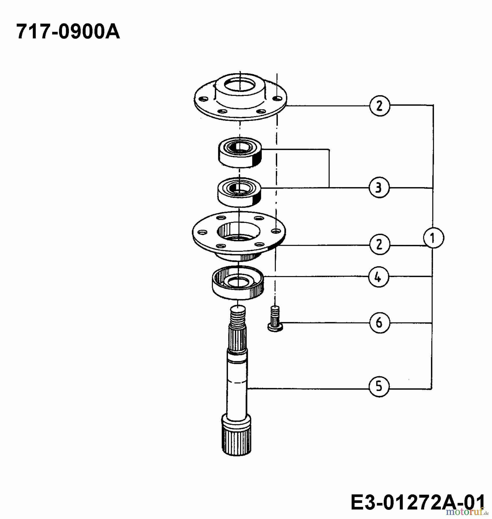 Motec Rasentraktoren ST 12.5/91 135L664E632 (1995) Messerspindel 717-0900A