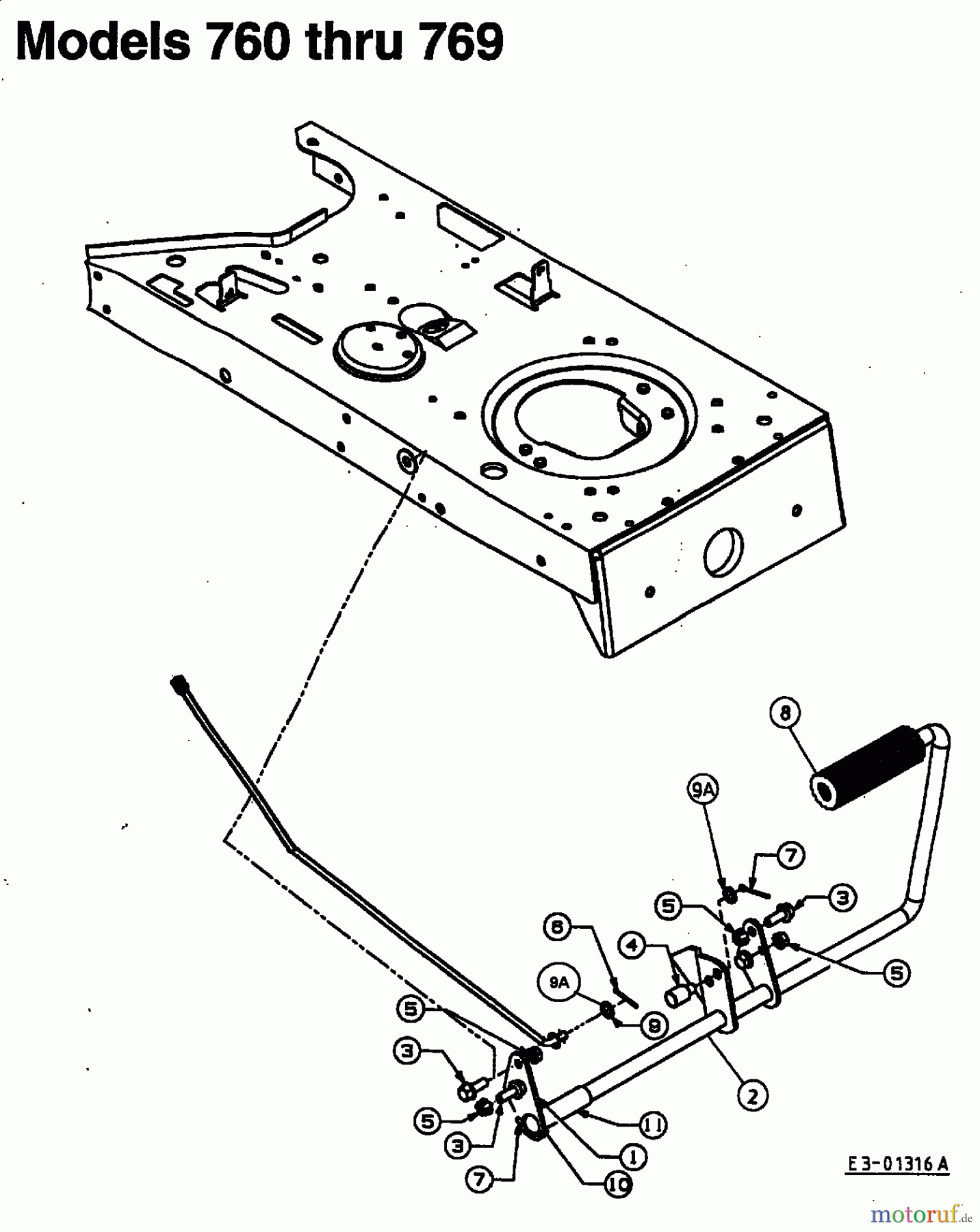 Bricolage Rasentraktoren MBT 130/102 13AA762N615 (1998) Pedale