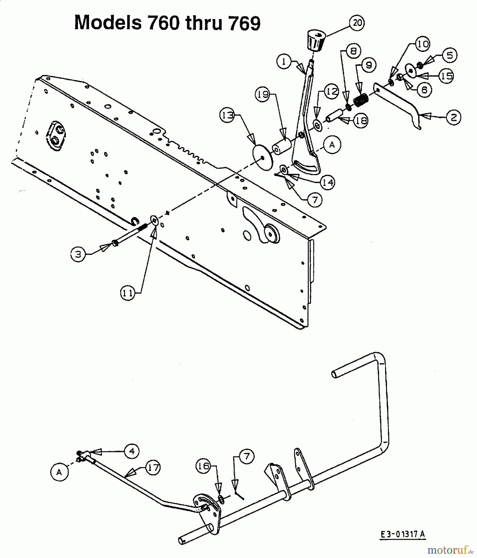 Bricolage Rasentraktoren MBT 130/102 13AA762N615 (1998) Geschwindigkeitsregelung