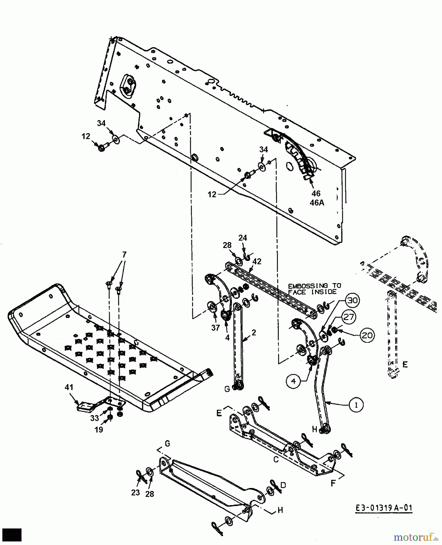 Univert Rasentraktoren UN 145 BN 13AP764N663 (1998) Mähwerksaushebung
