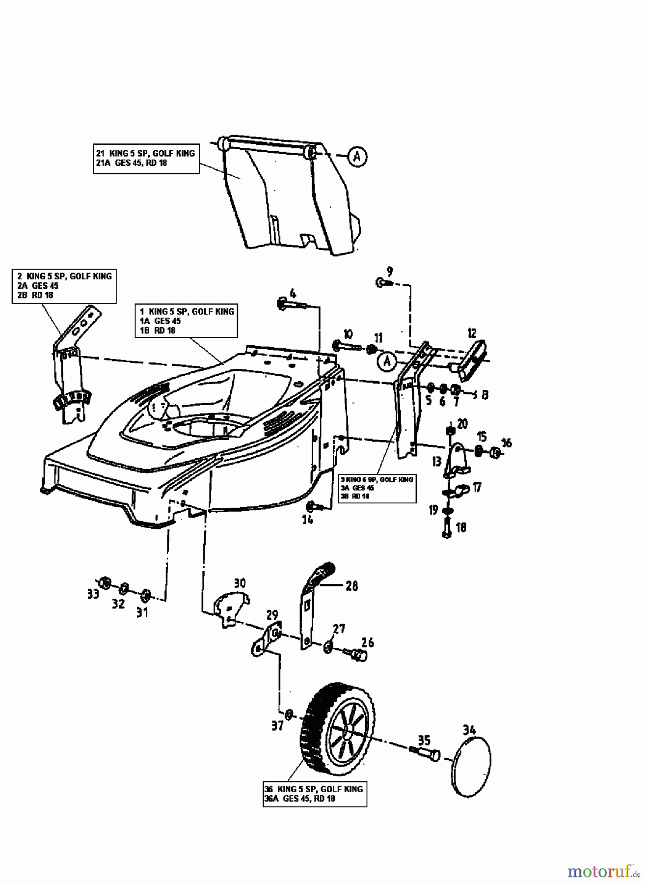 White Motormäher mit Antrieb RD-18 12B-T00Z679 (1999) Räder vorne, Schnitthöhenverstellung