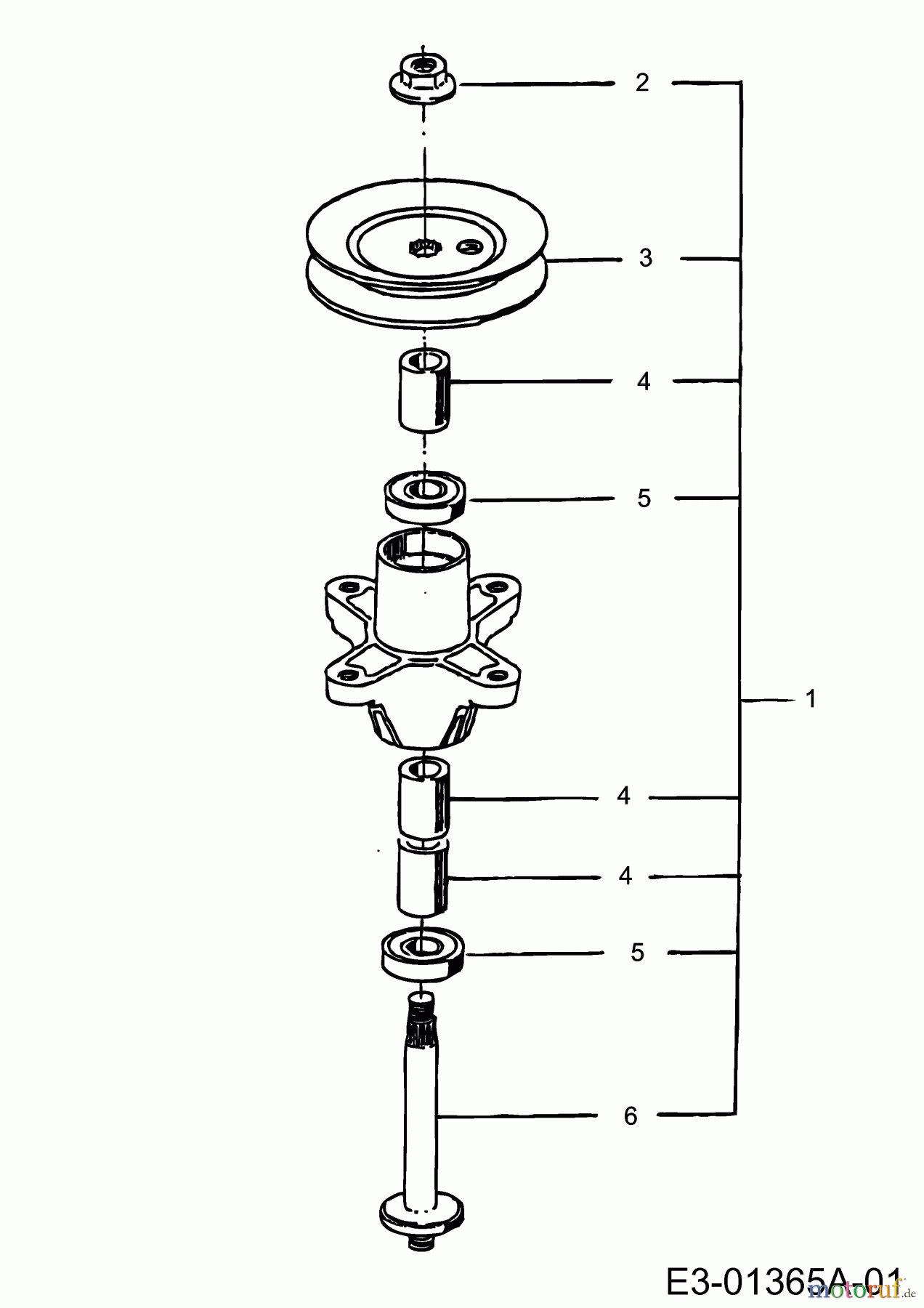 Univert Rasentraktoren 130 ENC 13AA47UE663 (2000) Messerspindel 618-0409