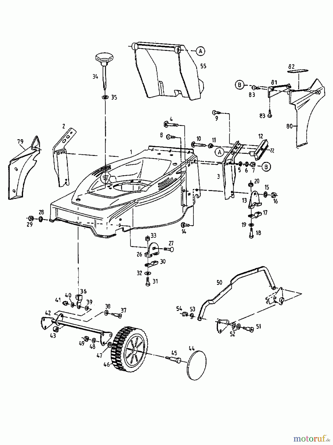 MTD Motormäher mit Antrieb GES 45 CE 12AET38U678 (1999) Räder vorne, Schnitthöhenverstellung