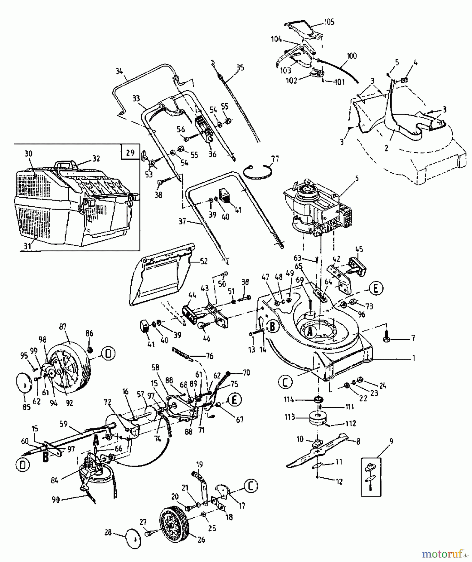 MTD Motormäher mit Antrieb 46 SP 12C-685Z602 (2000) Grundgerät