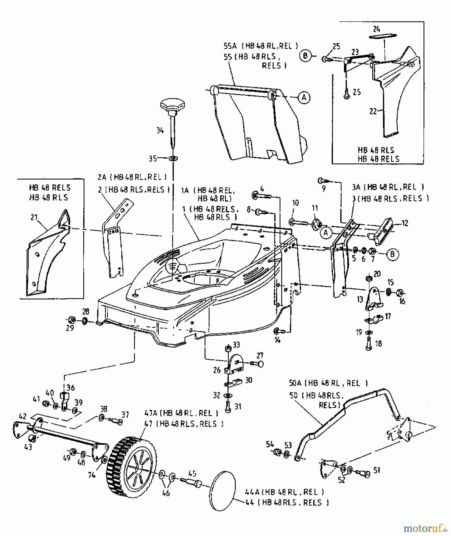 Gutbrod Motormäher mit Antrieb HB 48 RLS 12C-T58X690 (2000) Grundgerät