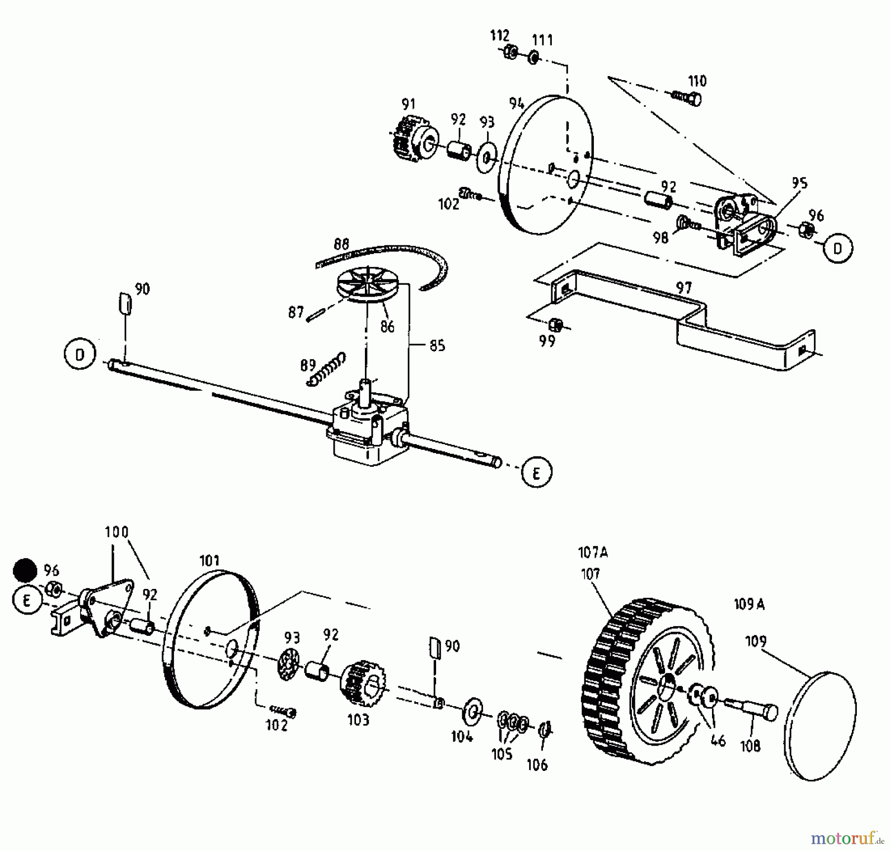 Gutbrod Motormäher mit Antrieb HB 48 RLS 12C-T58X690 (2000) Getriebe