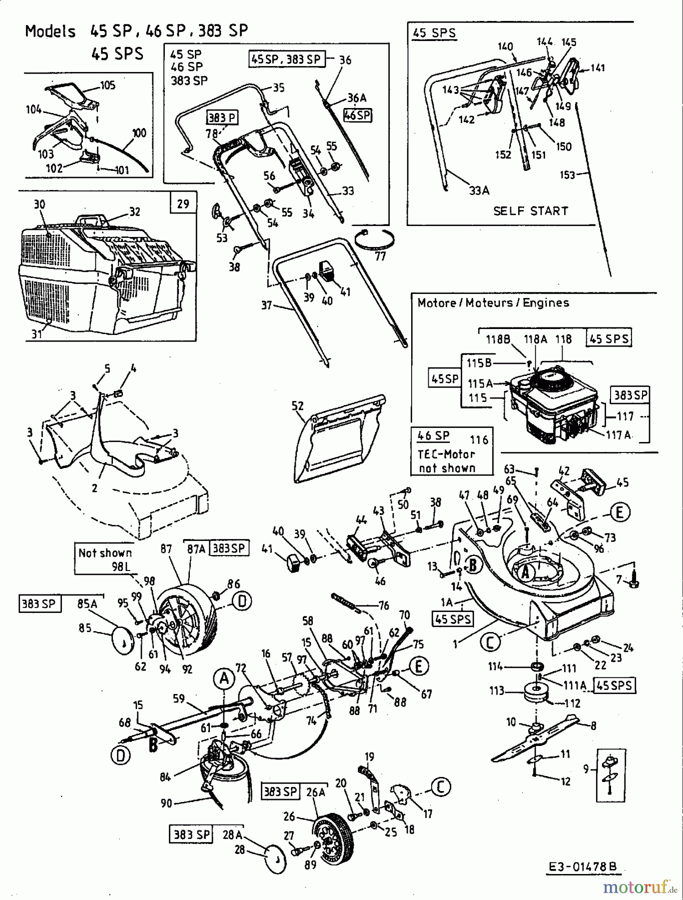 MTD Motormäher mit Antrieb 45 SP 12C-604A678 (2002) Grundgerät