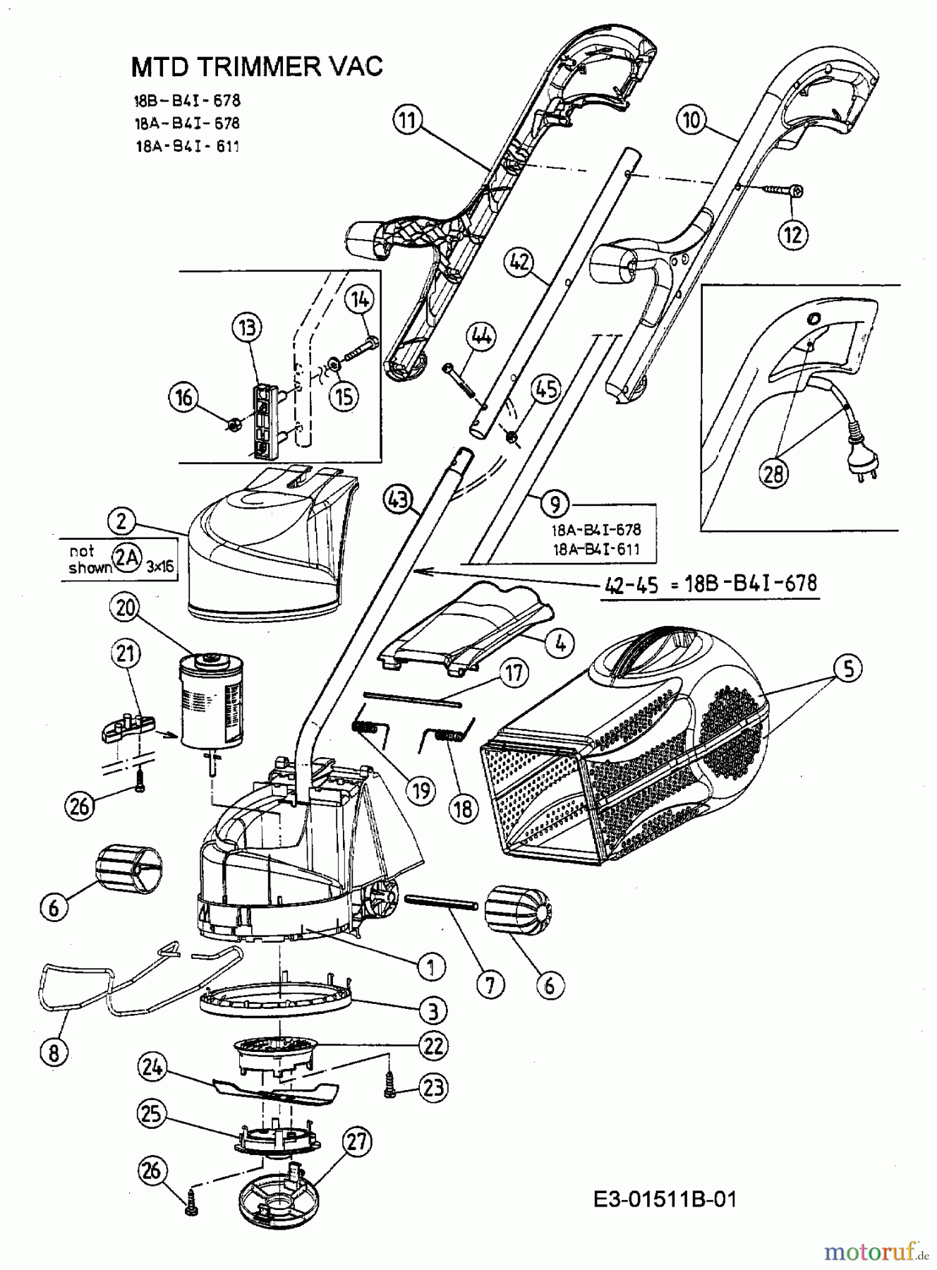 Lawnflite Elektrotrimmer Trim Vac 18A-B4I-611 (2001) Grundgerät