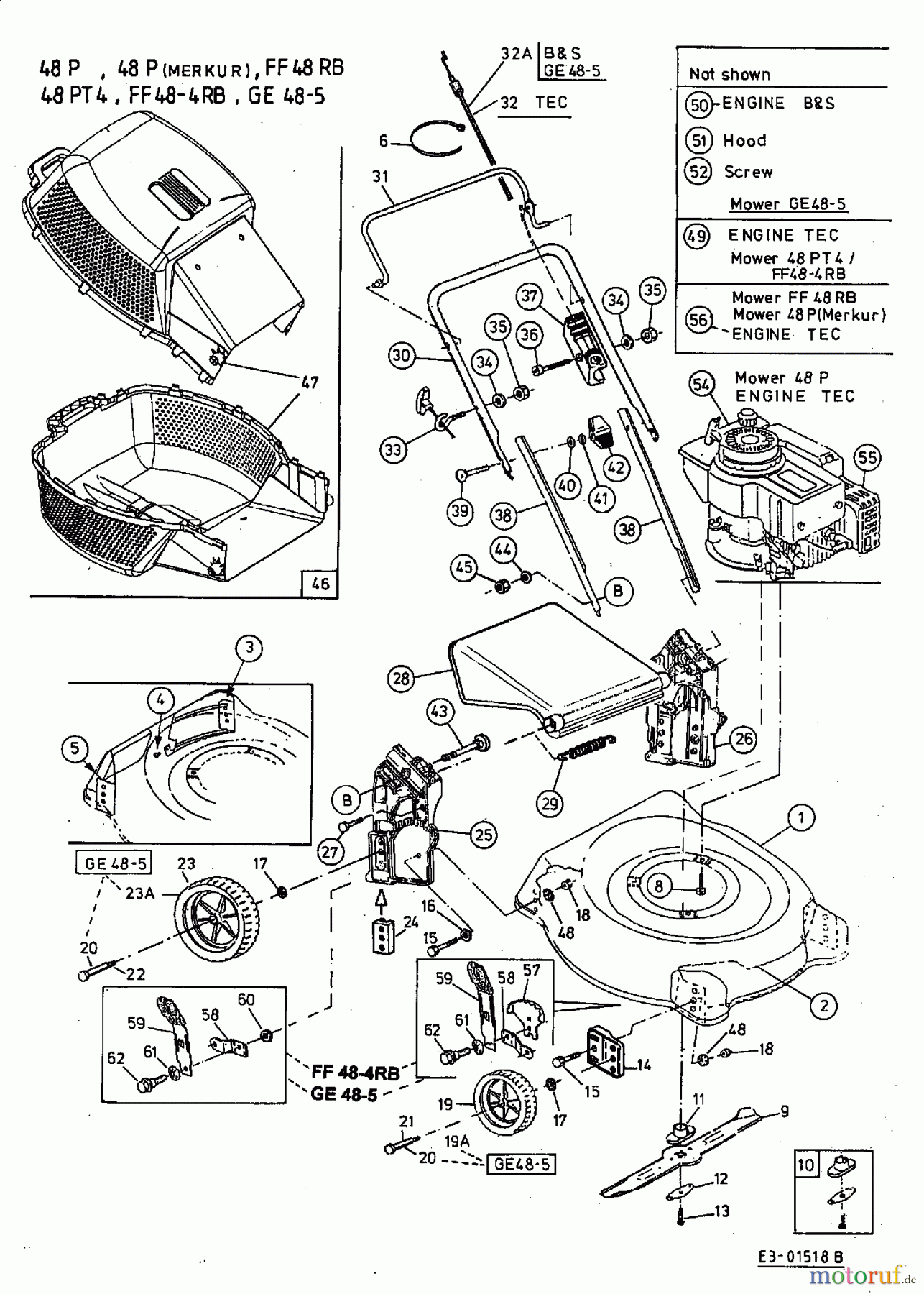 Nac Molgo Motormäher FF 48-4 RB 11A-V03A605 (2002) Grundgerät