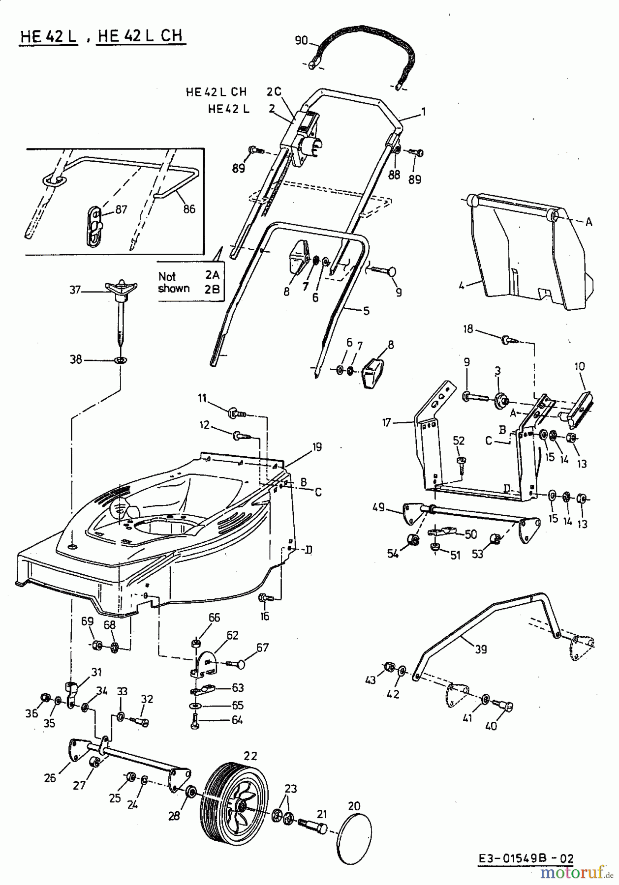 Gutbrod Elektromäher HE 42 L 18C-L8F-664 (2002) Grundgerät