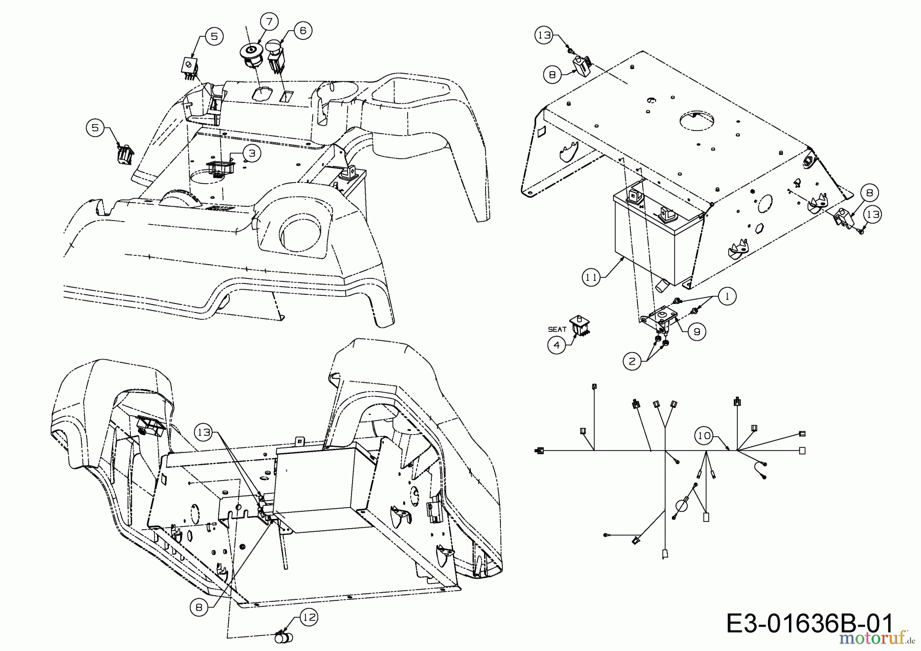  Troy-Bilt Zero Turn Colt XP 42 17WF2ACS011  (2014) Elektroteile