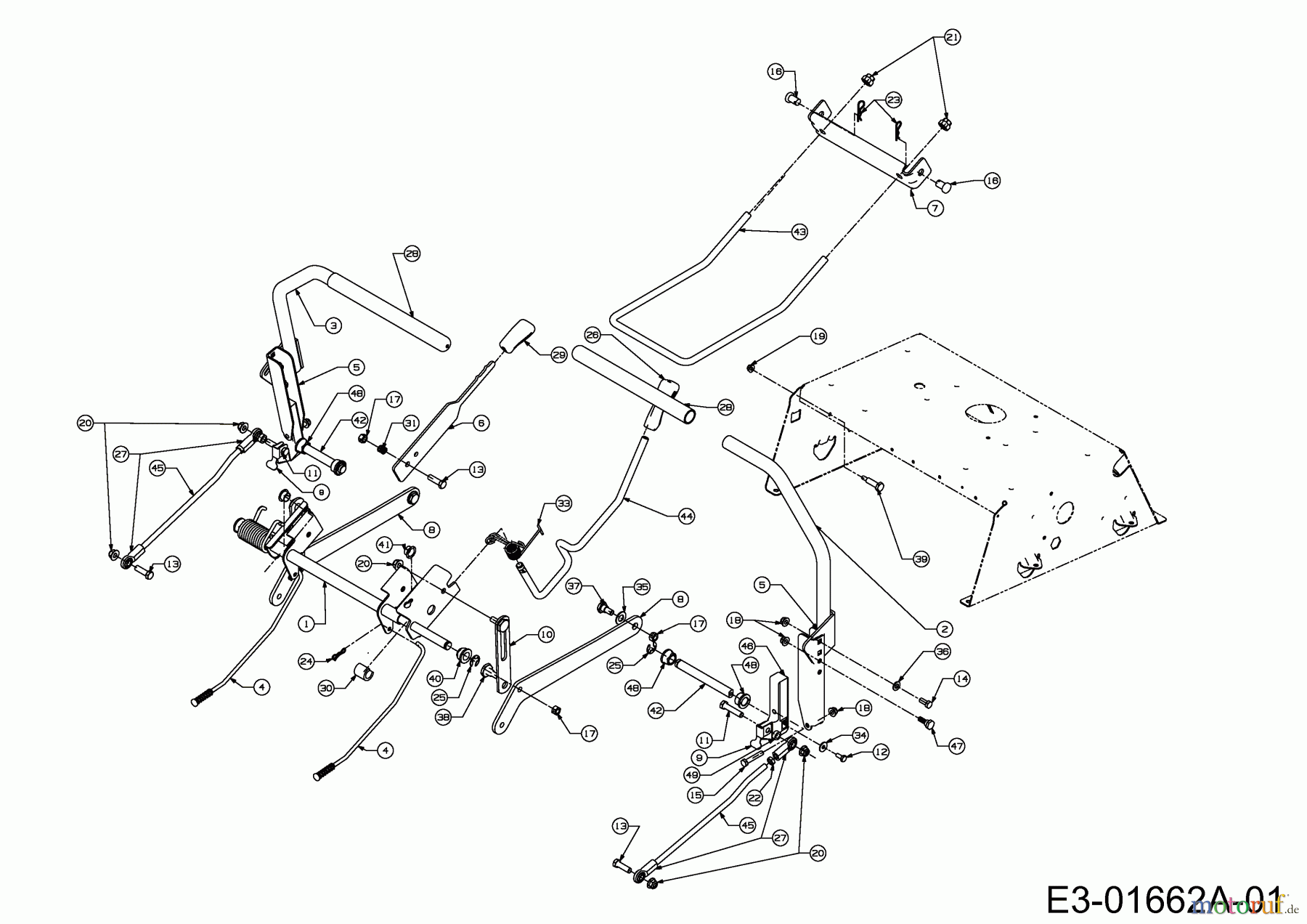 Troy-Bilt Zero Turn Mustang RZT 50 17AF2ACP011  (2013) Lenkung, Mähwerksaushebung