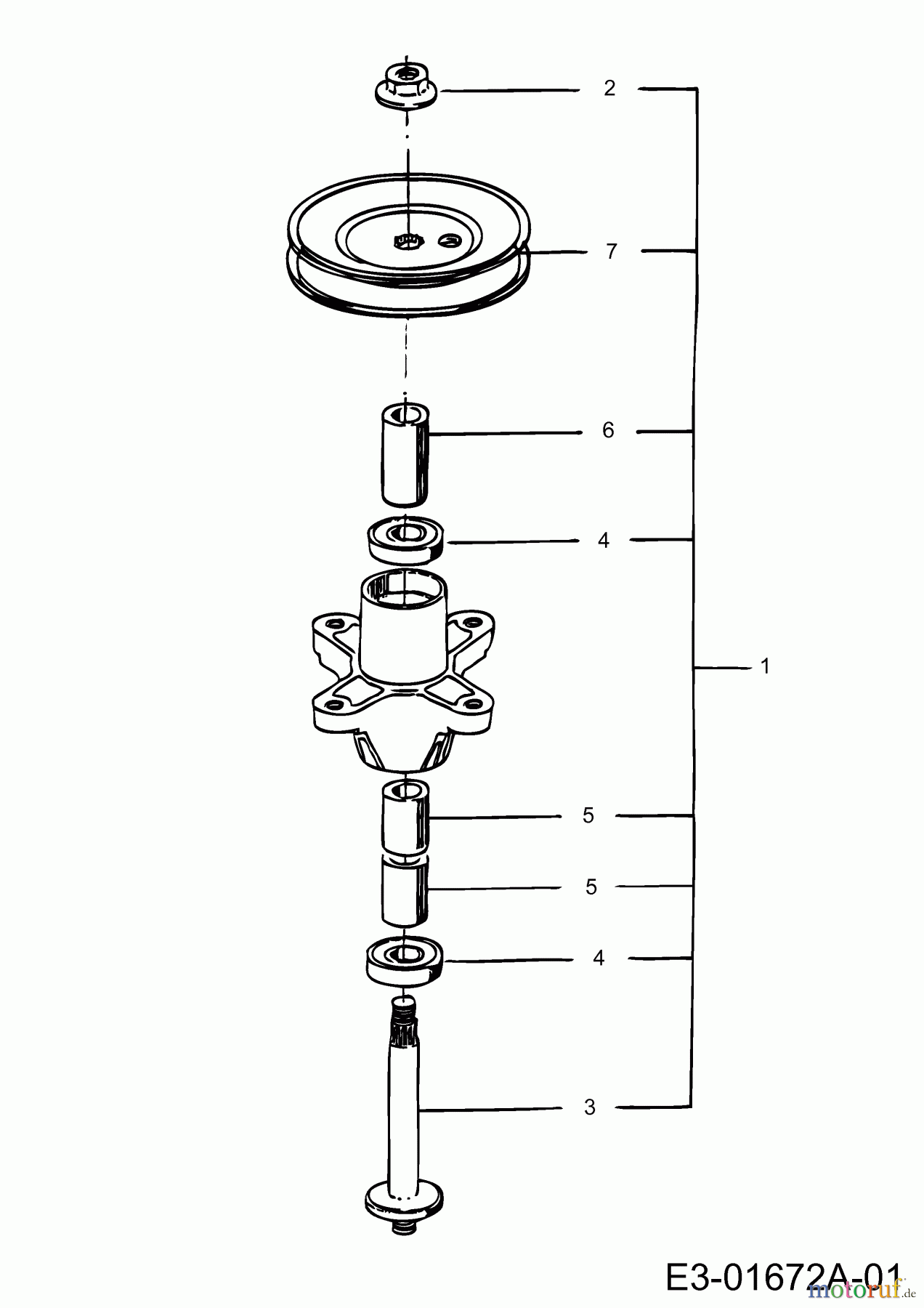Gutbrod Rasentraktoren GLX 107 SAL 13AE506G690 (2002) Messerspindel 618-0670