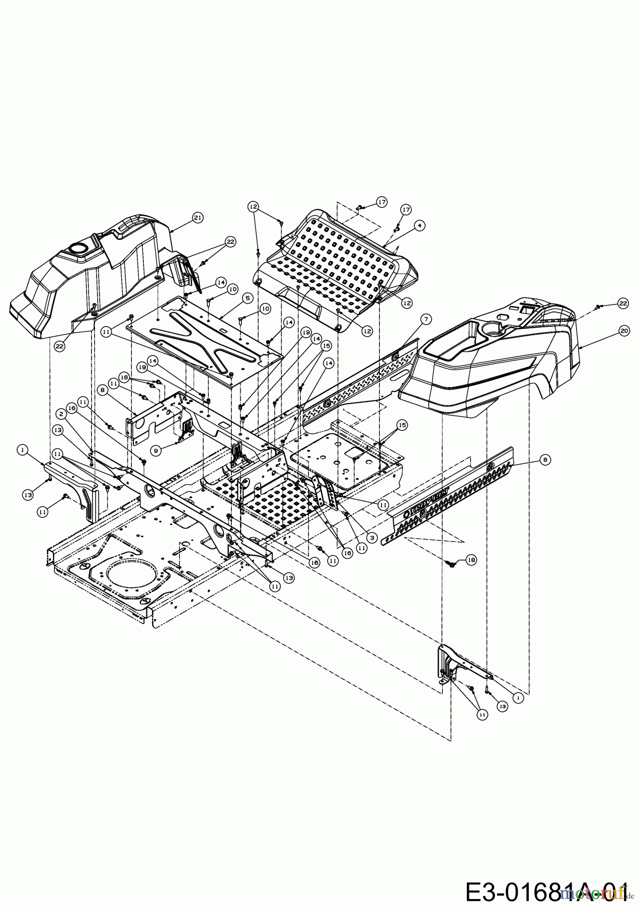 Troy-Bilt Zero Turn Mustang XP 50 17AFCACP011 (2013) Trittbrett, Verkleidung