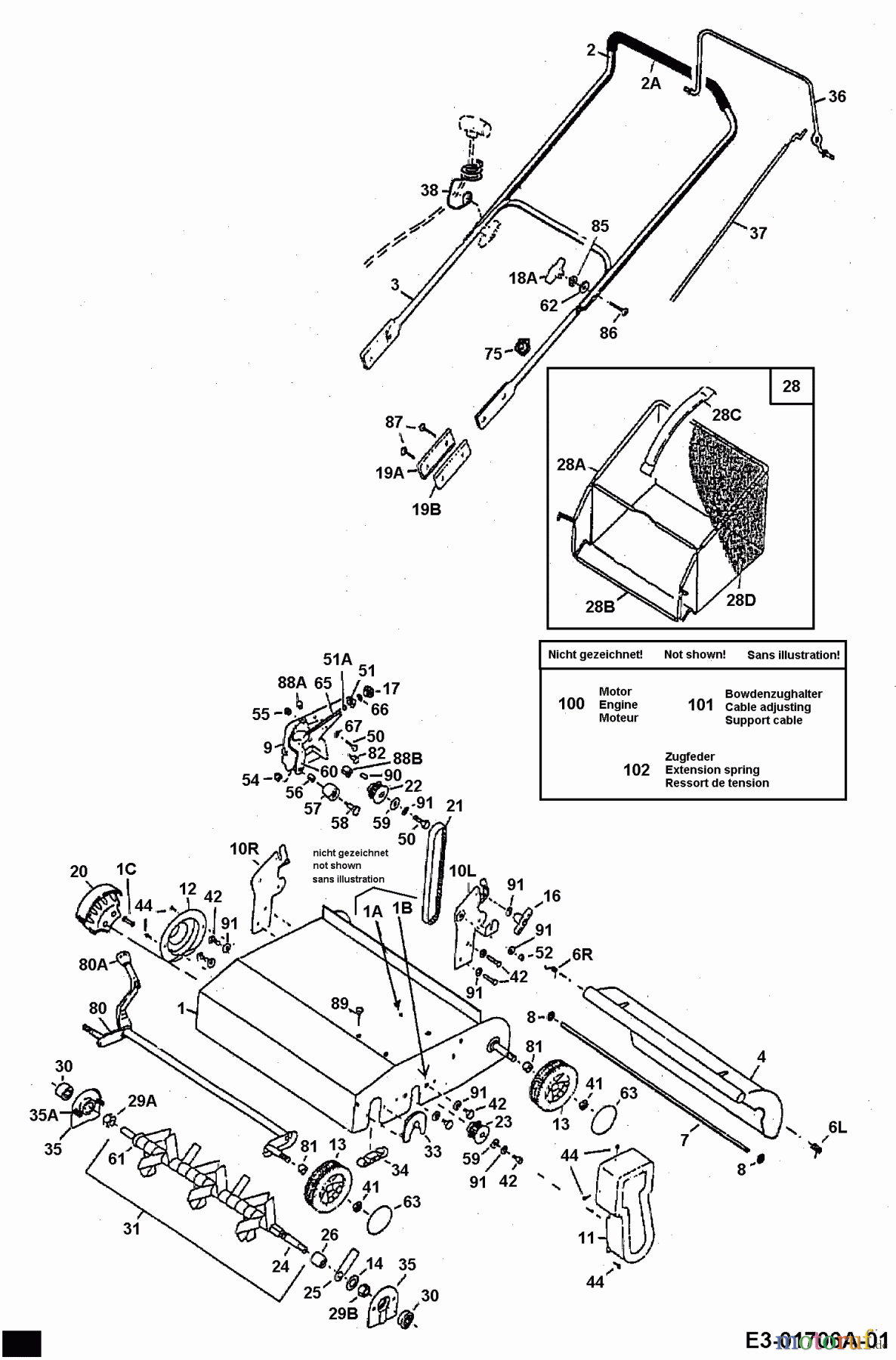 Fleurelle Motorvertikutierer V 42 BL 16BPM02U619 (2003) Grundgerät