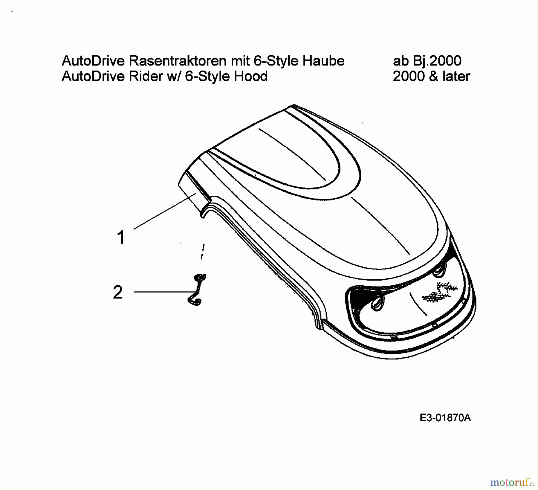 Gutbrod Rasentraktoren SLX 92 RA 13AP406E690 (2002) Motorhaube 6-Style