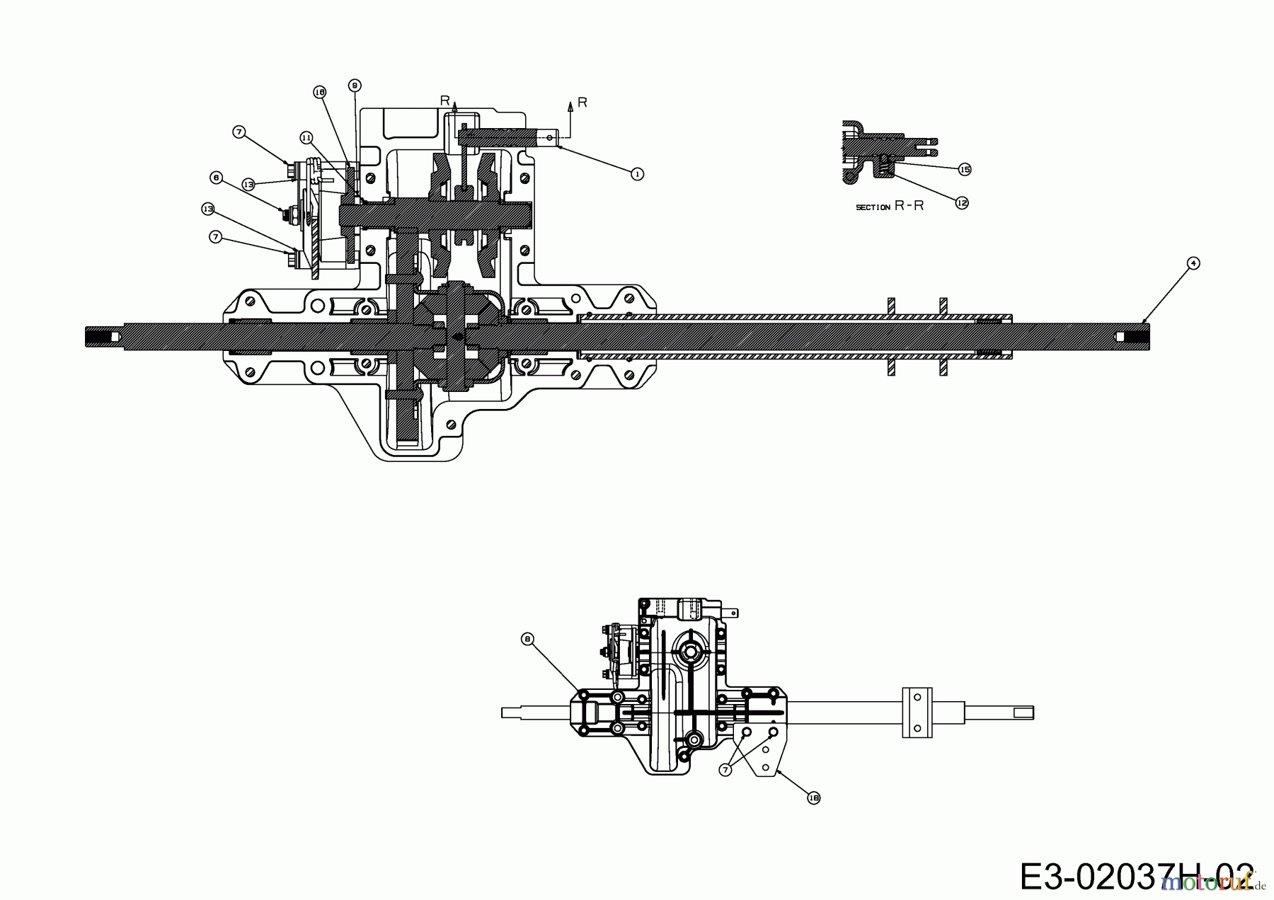 Gutbrod Rasentraktoren GLX 105 RA 13CD50GN690 (2012) Getriebe 618-04331