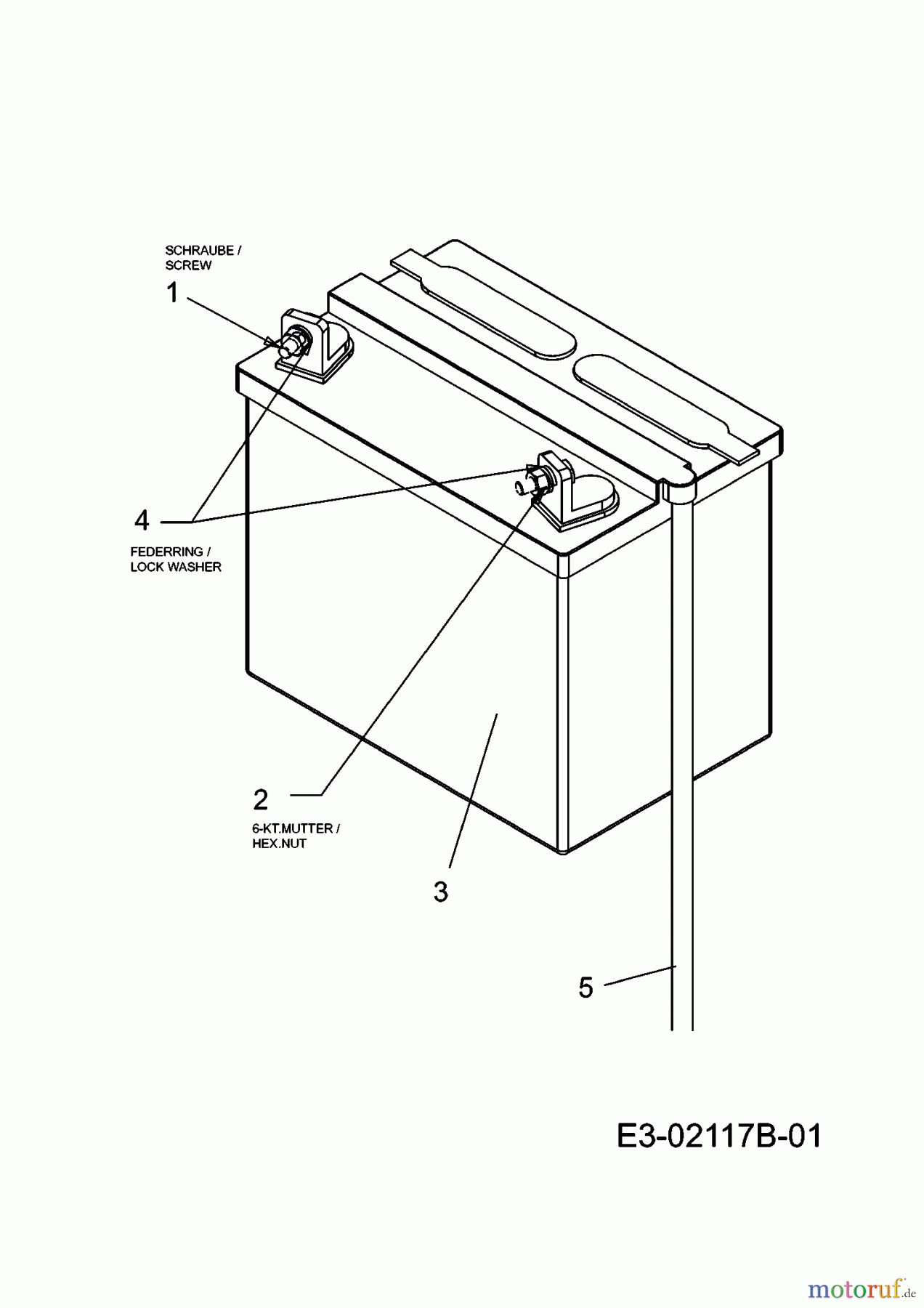 Goldpower Rasentraktoren GP 155/96 13DM458F631 (2008) Batterie