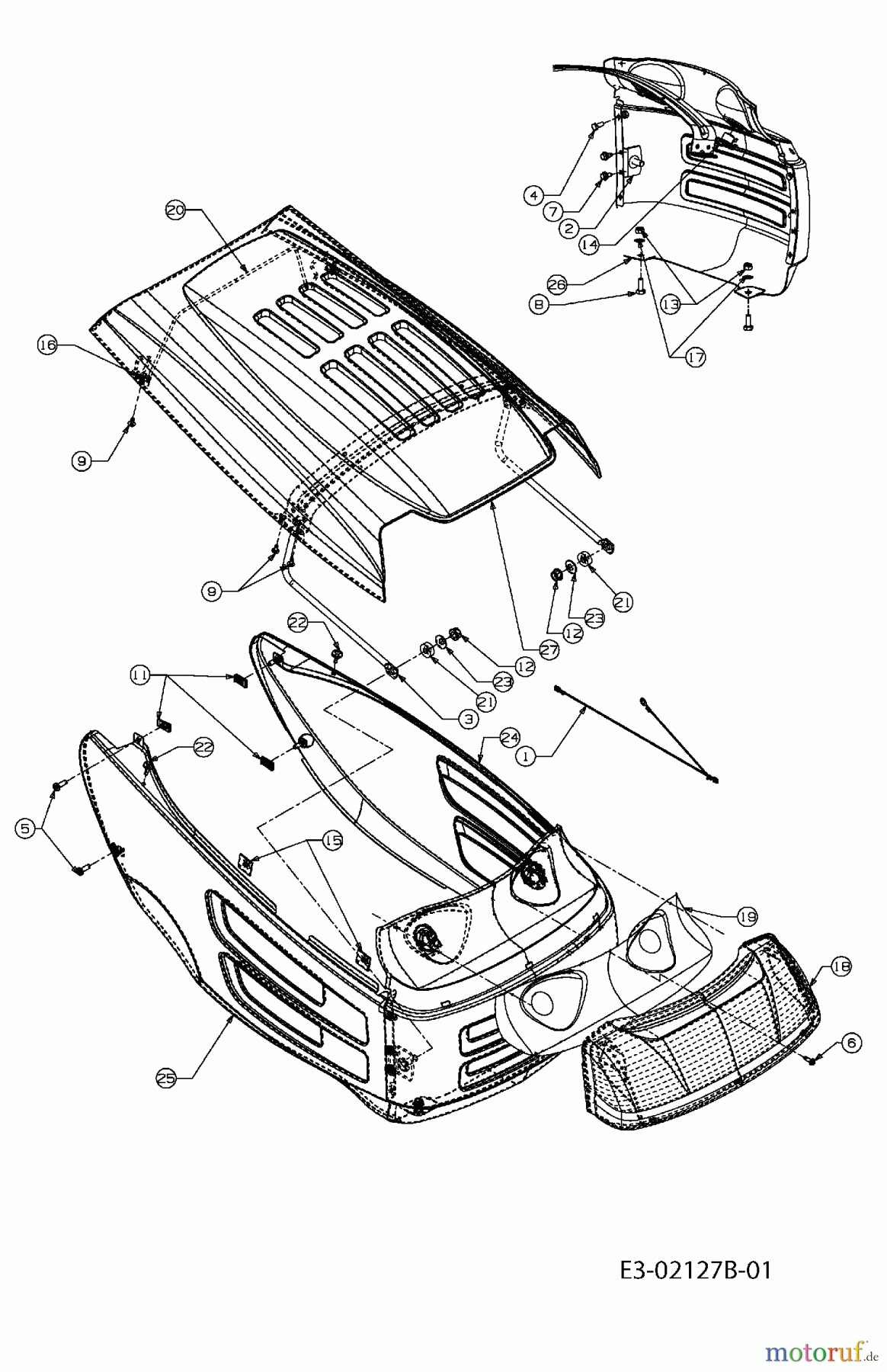 Goldpower Rasentraktoren GP 155/96 13DM458F631 (2008) Motorhaube 8-Style