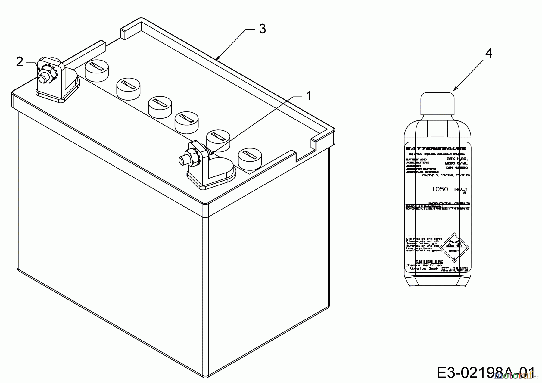 Motec Rasentraktoren MTBS 500 Y 13AA692F640 (2004) Batterie