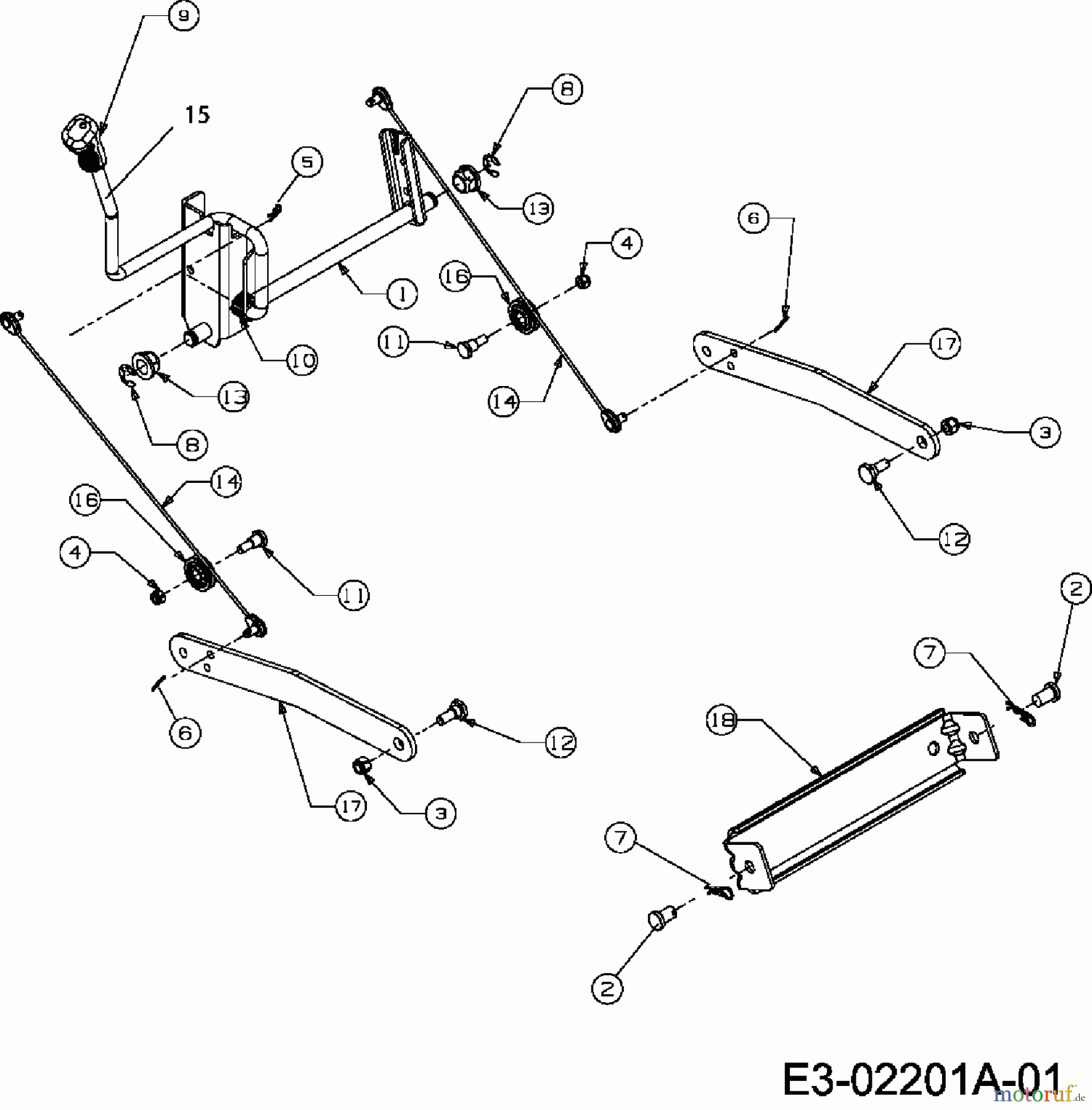 Gutbrod Rasentraktoren DLX 107 SHL 13AT616G690 (2004) Mähwerksaushebung