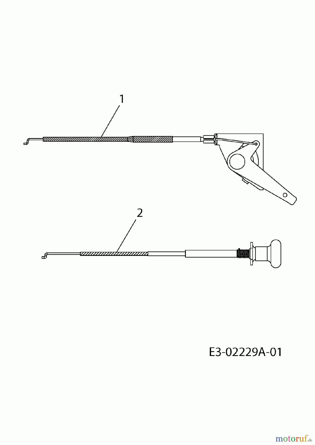  Silverline Rasentraktoren 180/105 A PREMIUM 13BT508N677  (2004) Choke- und Gaszug