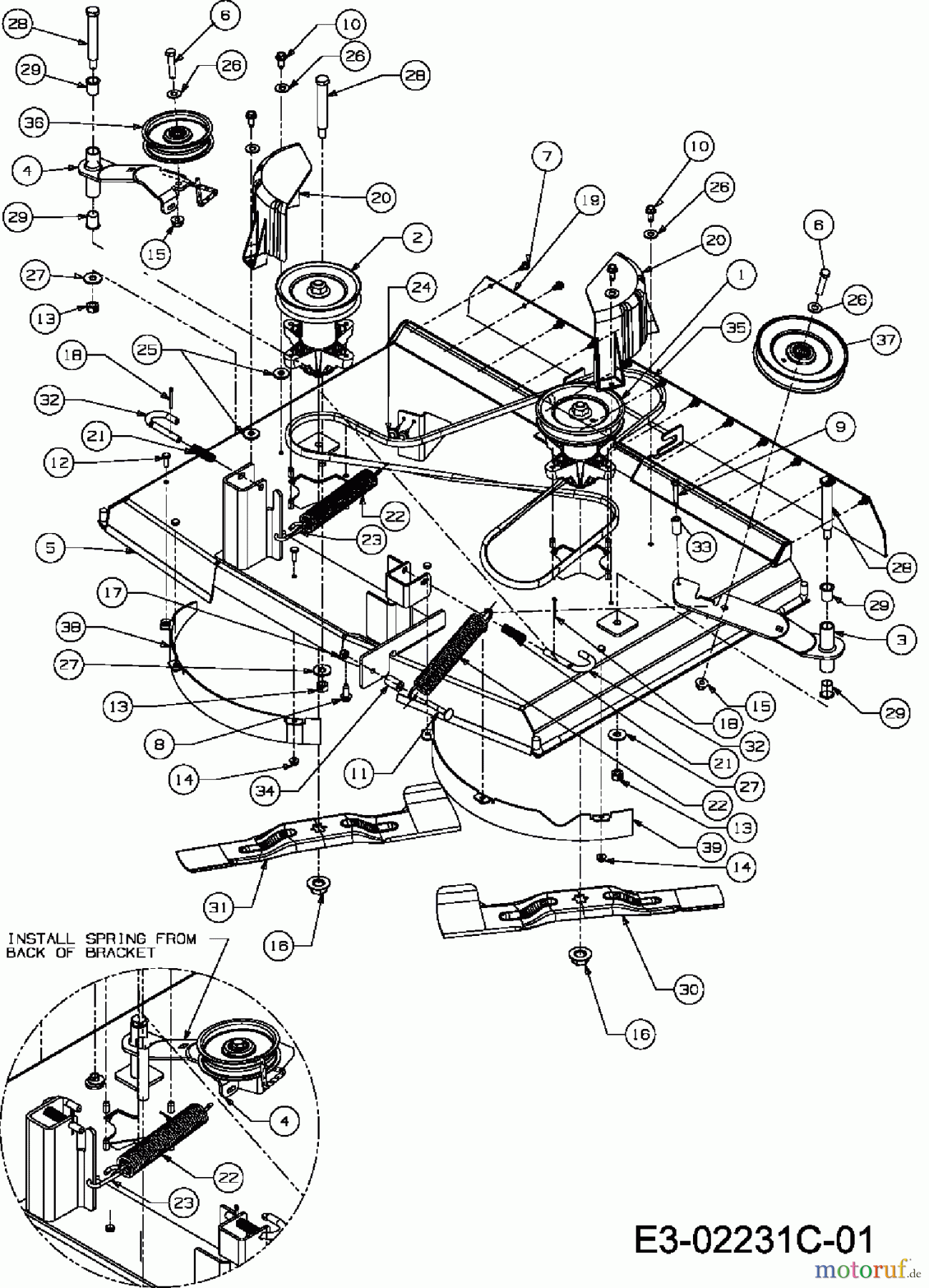 MTD Zubehör Zubehör Garten- und Rasentraktoren Mähwerke für 500 Serie, Mähwerk I (36