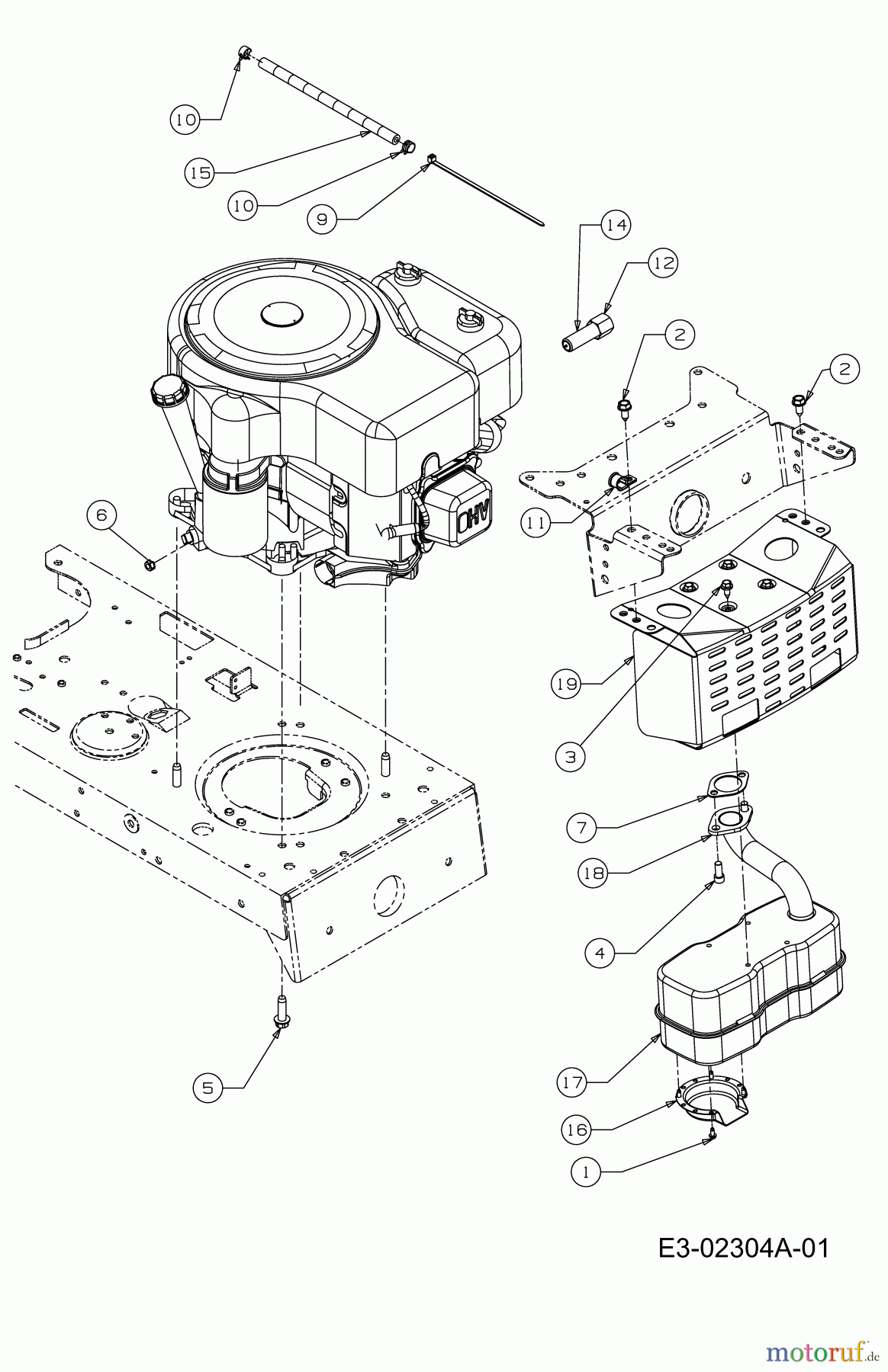 MTD Rasentraktoren RS 115/96 13A1662F600 (2004) Motorzubehör